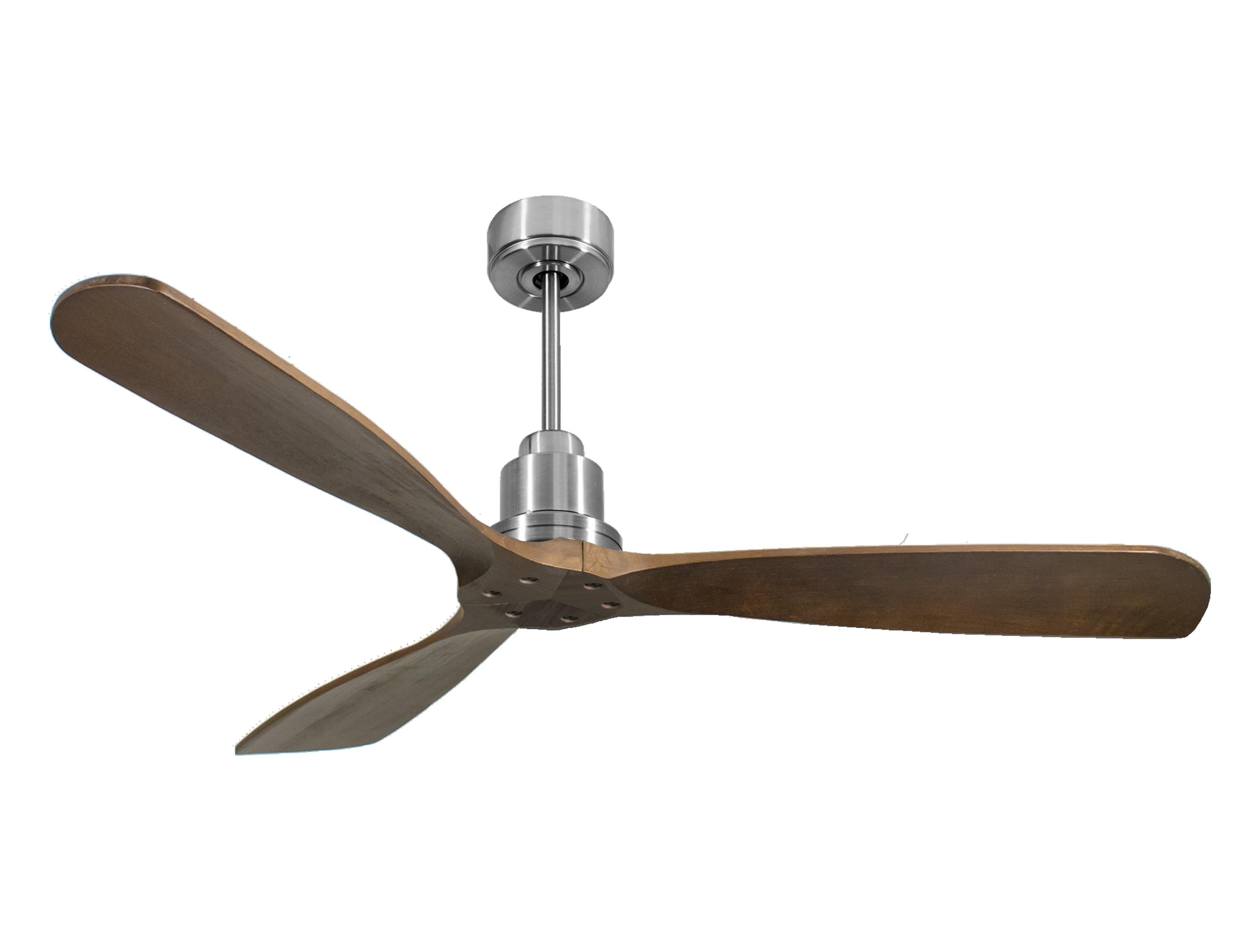 Ventilateur de plafond Réversible Thermostat Wifi Moteur à courant continu Toits en pente Télécommande Hypersilence Mémoire FullWood