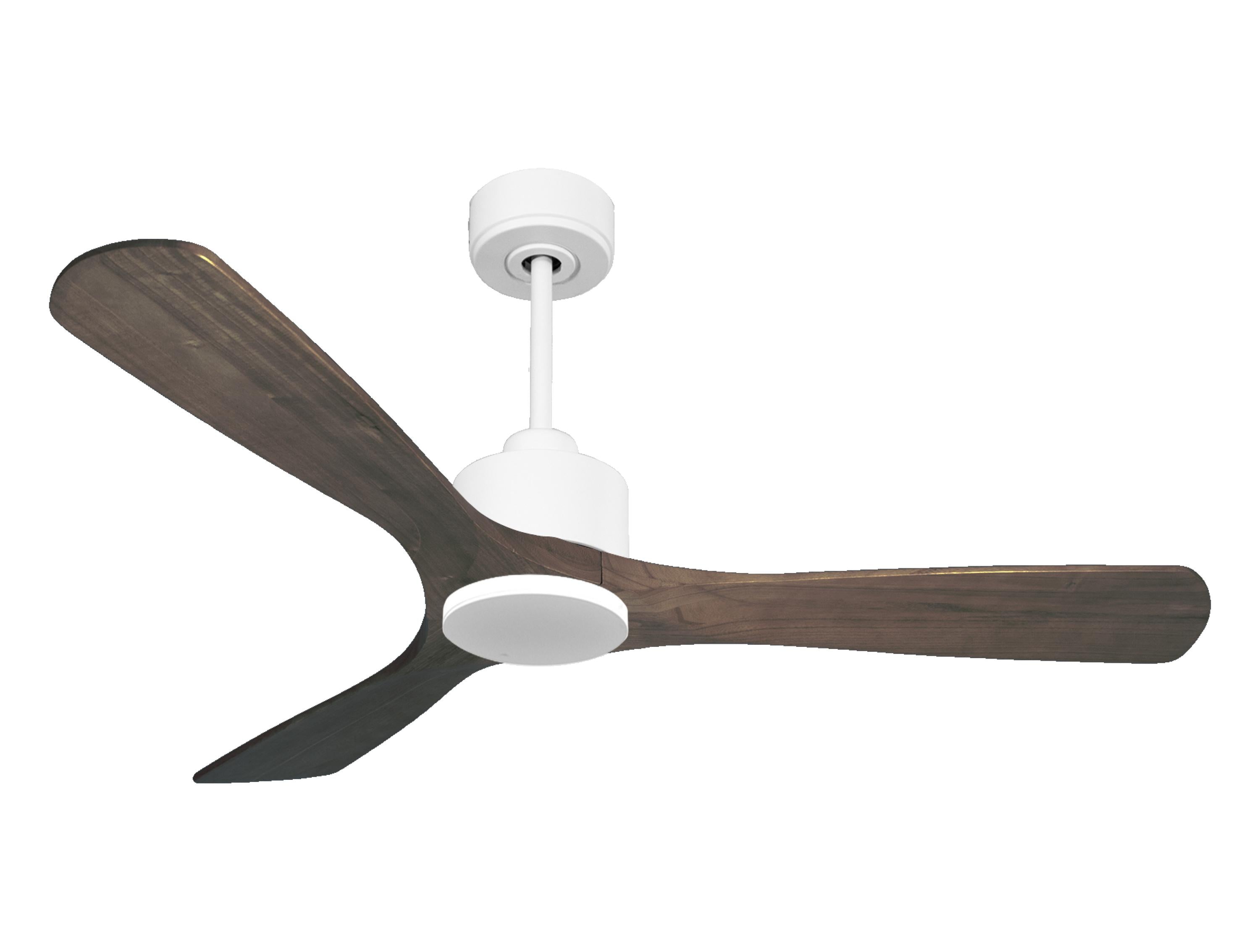 Ventilateur de plafond Réversible Thermostat Wifi Moteur à courant continu Toits en pente Télécommande Hypersilence Mémoire
