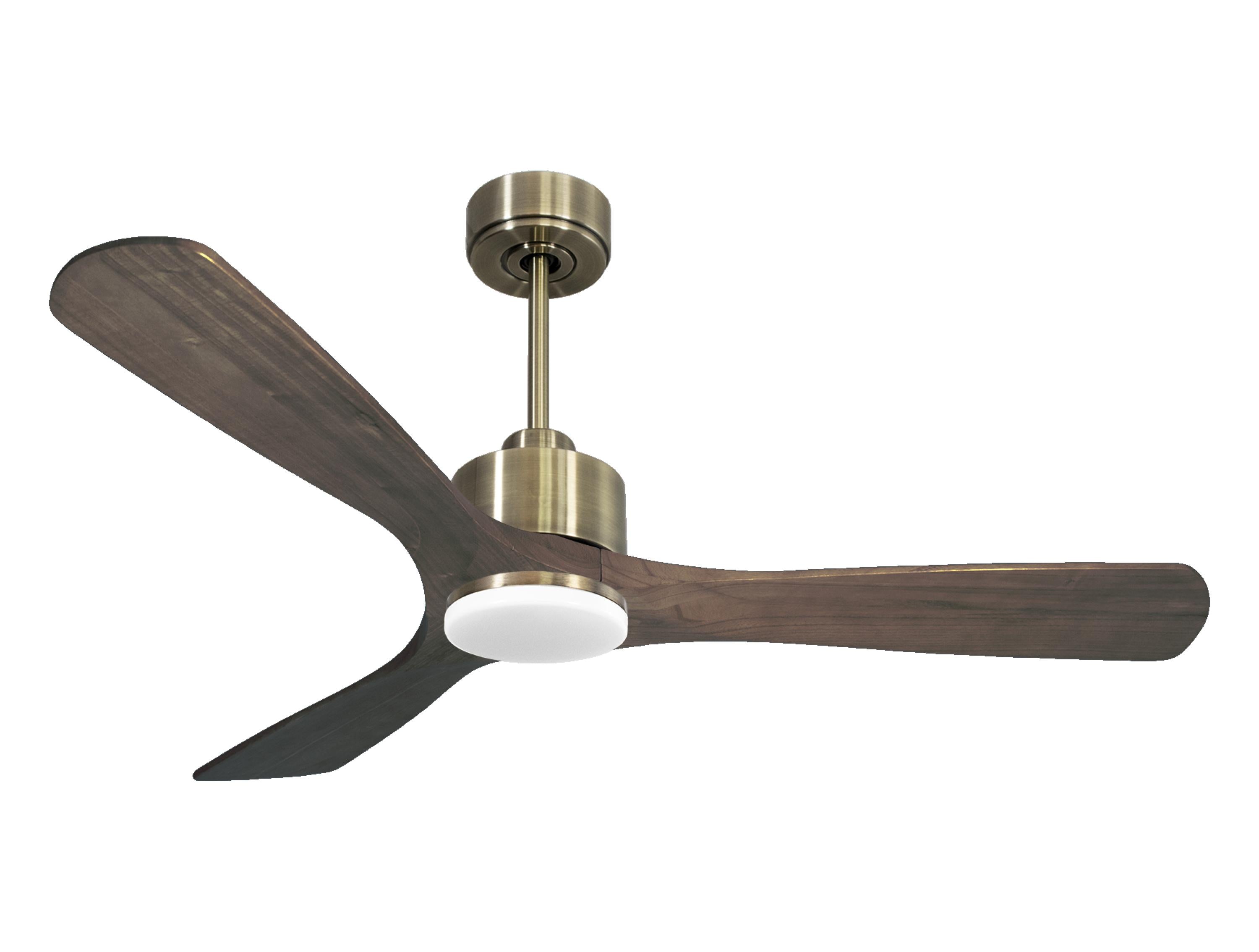 Ventilateur de plafond Réversible Thermostat Dimmable Wifi Moteur à courant continu Toits en pente Télécommande Lumière à trois tons Hypersilence Mémoire