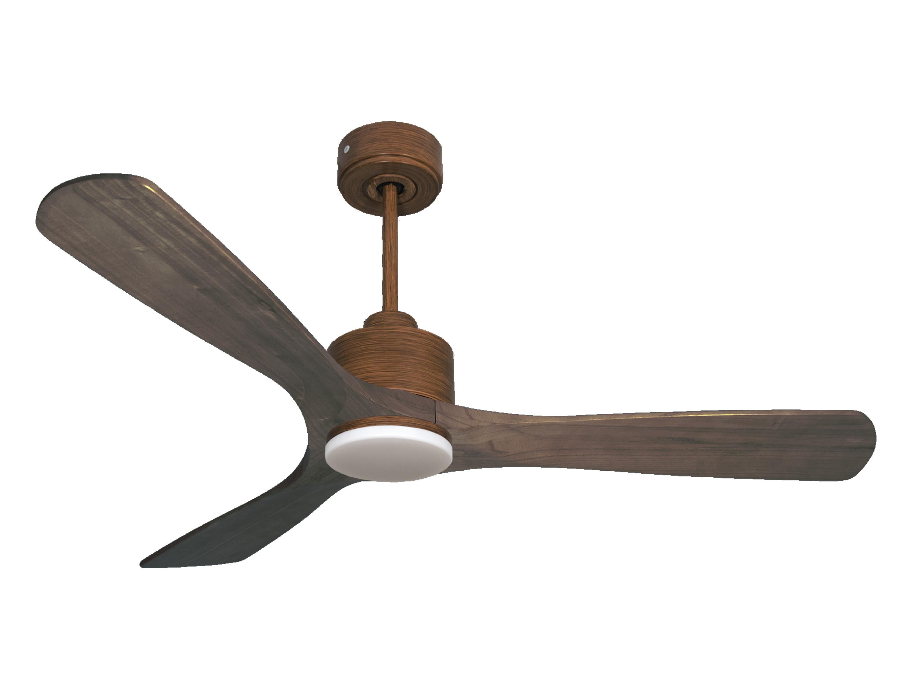 Ventilateur de plafond Réversible Thermostat Dimmable Wifi Moteur à courant continu Toits en pente Télécommande Lumière à trois tons Hypersilence Mémoire