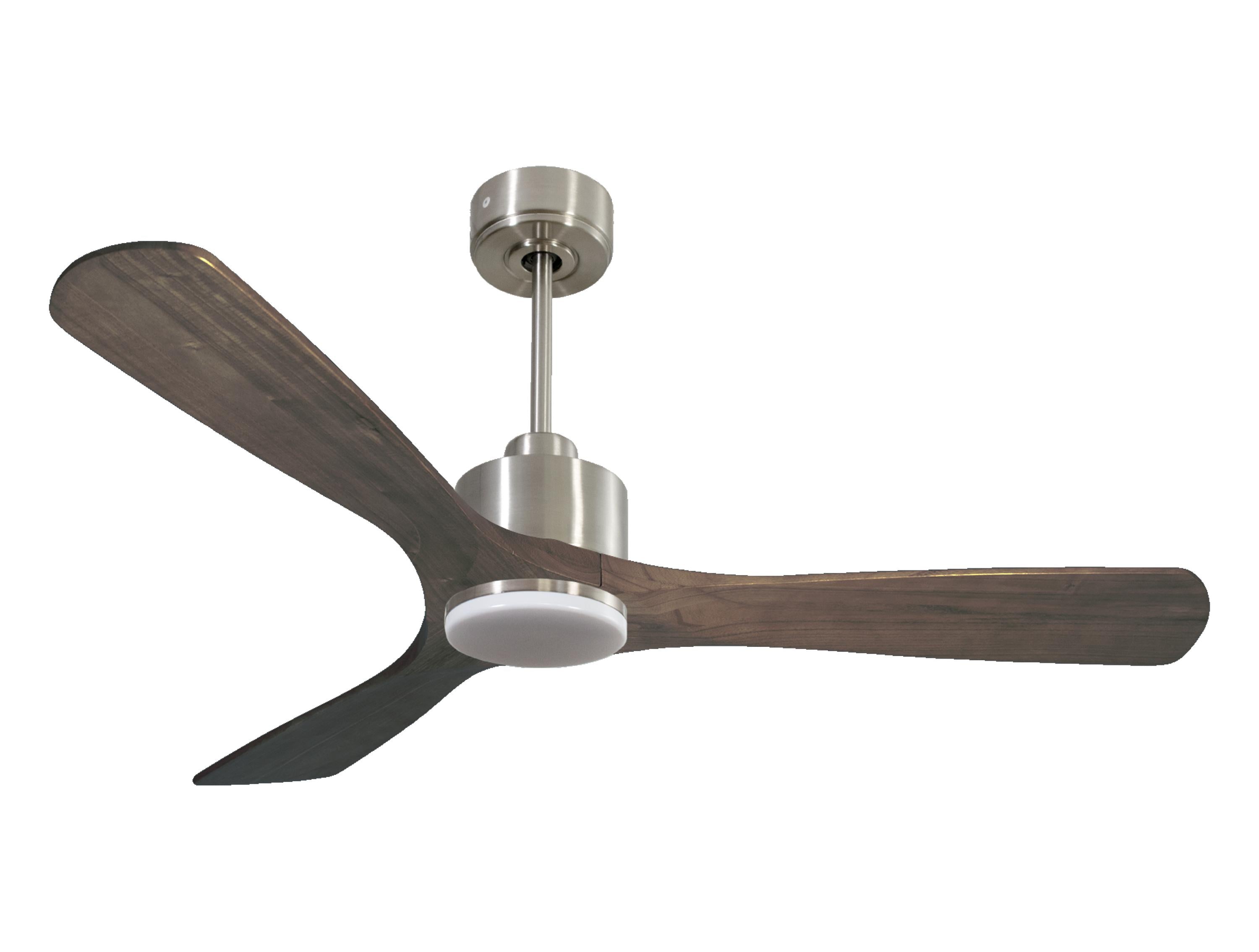 Ventilateur de plafond Réversible Thermostat Dimmable Wifi Moteur à courant continu Toits en pente Télécommande Lumière à trois tons Hypersilence Mémoire