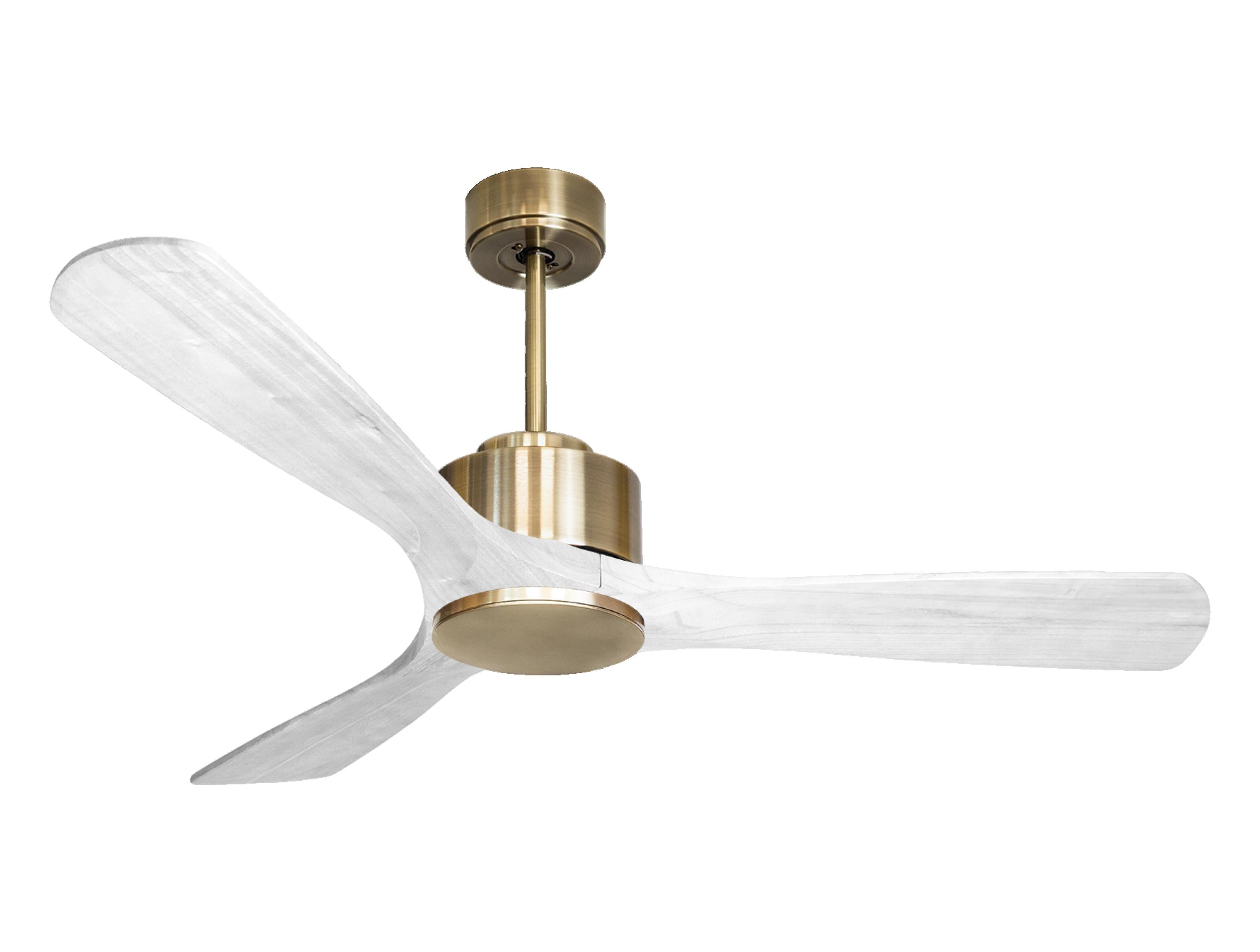Ventilateur de plafond Réversible Thermostat Wifi Moteur à courant continu Toits en pente Télécommande Hypersilence Mémoire