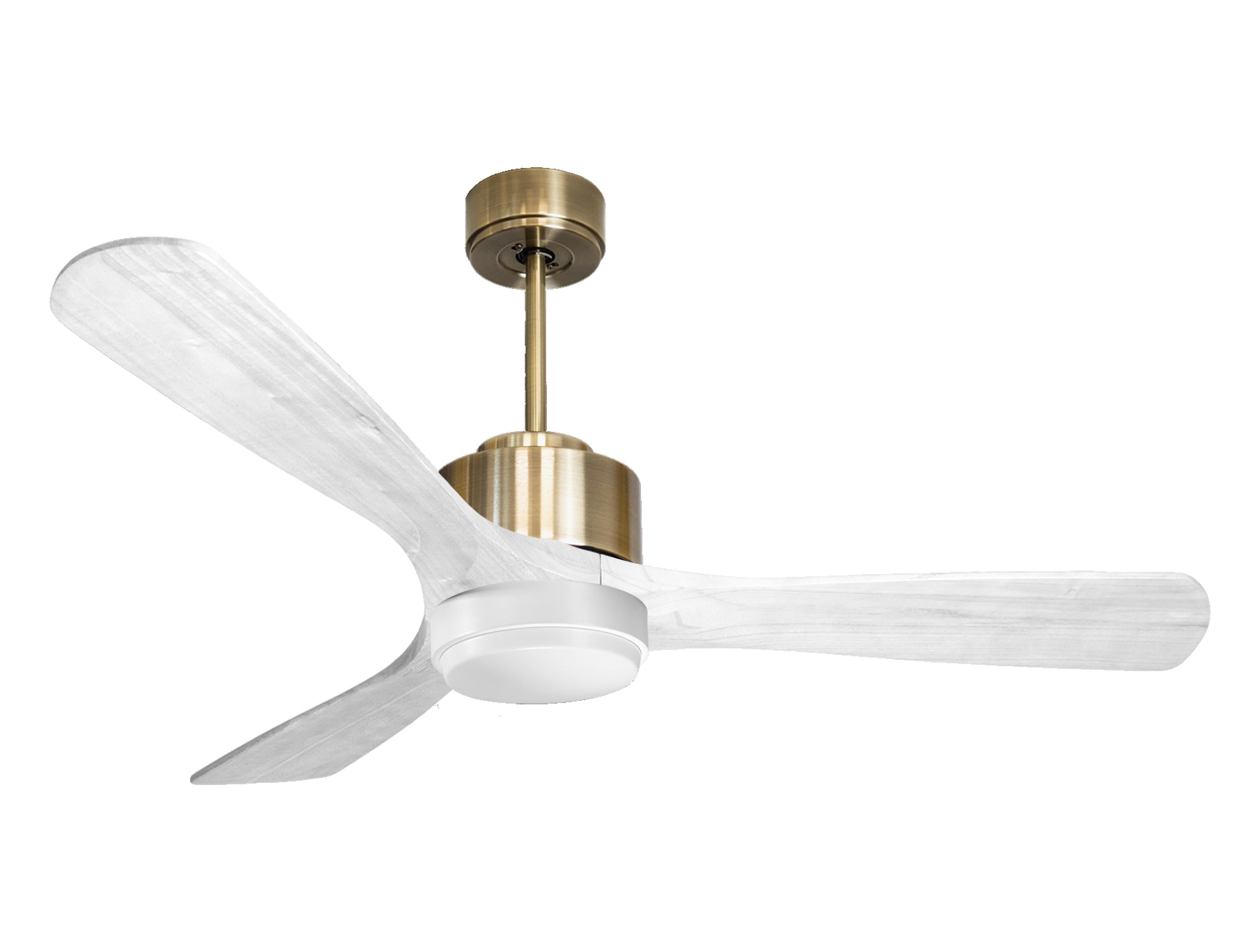 Ventilateur de plafond Réversible Thermostat Dimmable Wifi Moteur à courant continu Toits en pente Télécommande Lumière à trois tons Hypersilence Mémoire