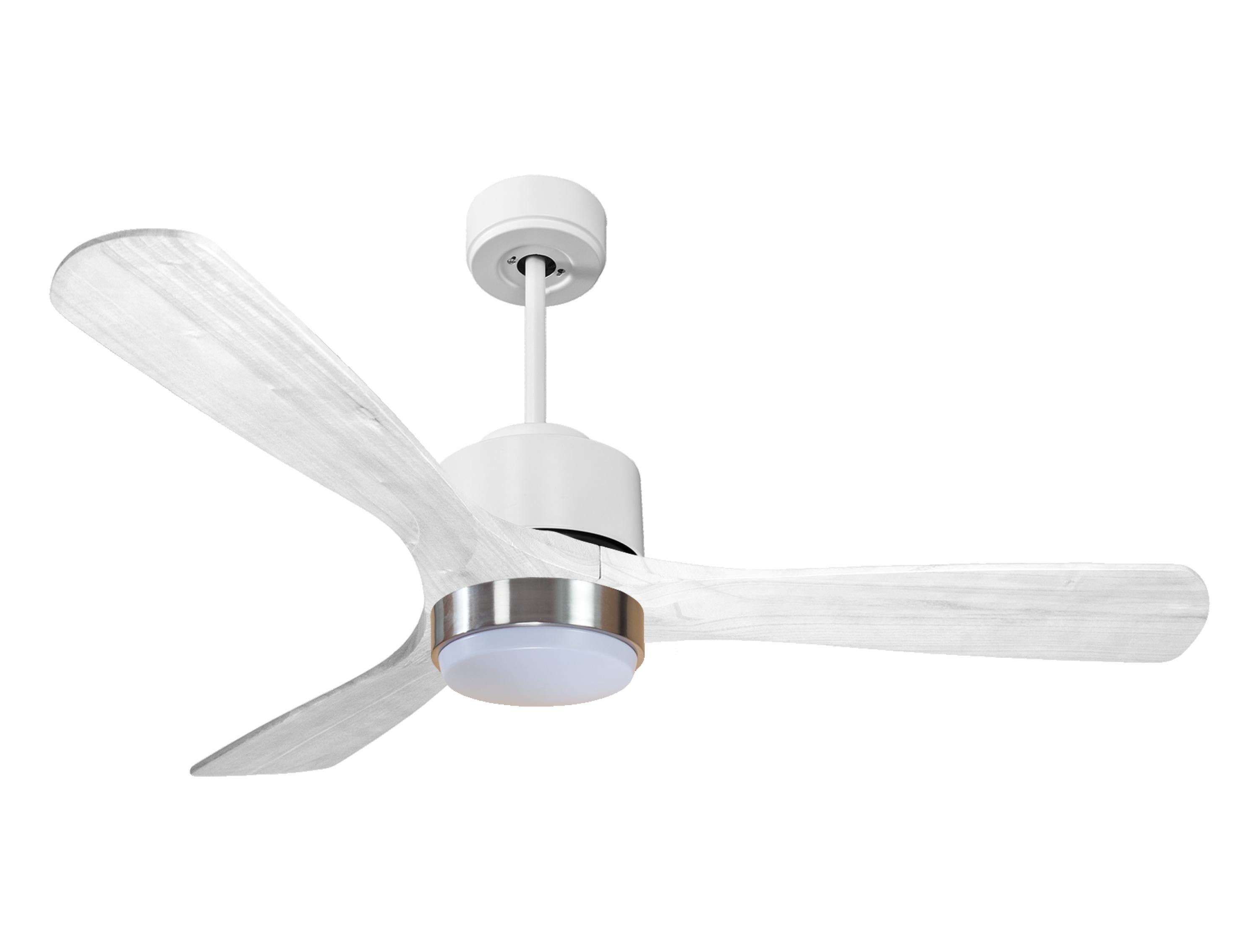 Ventilateur de plafond Réversible Thermostat Dimmable Wifi Moteur à courant continu Toits en pente Télécommande Lumière à trois tons Hypersilence Mémoire