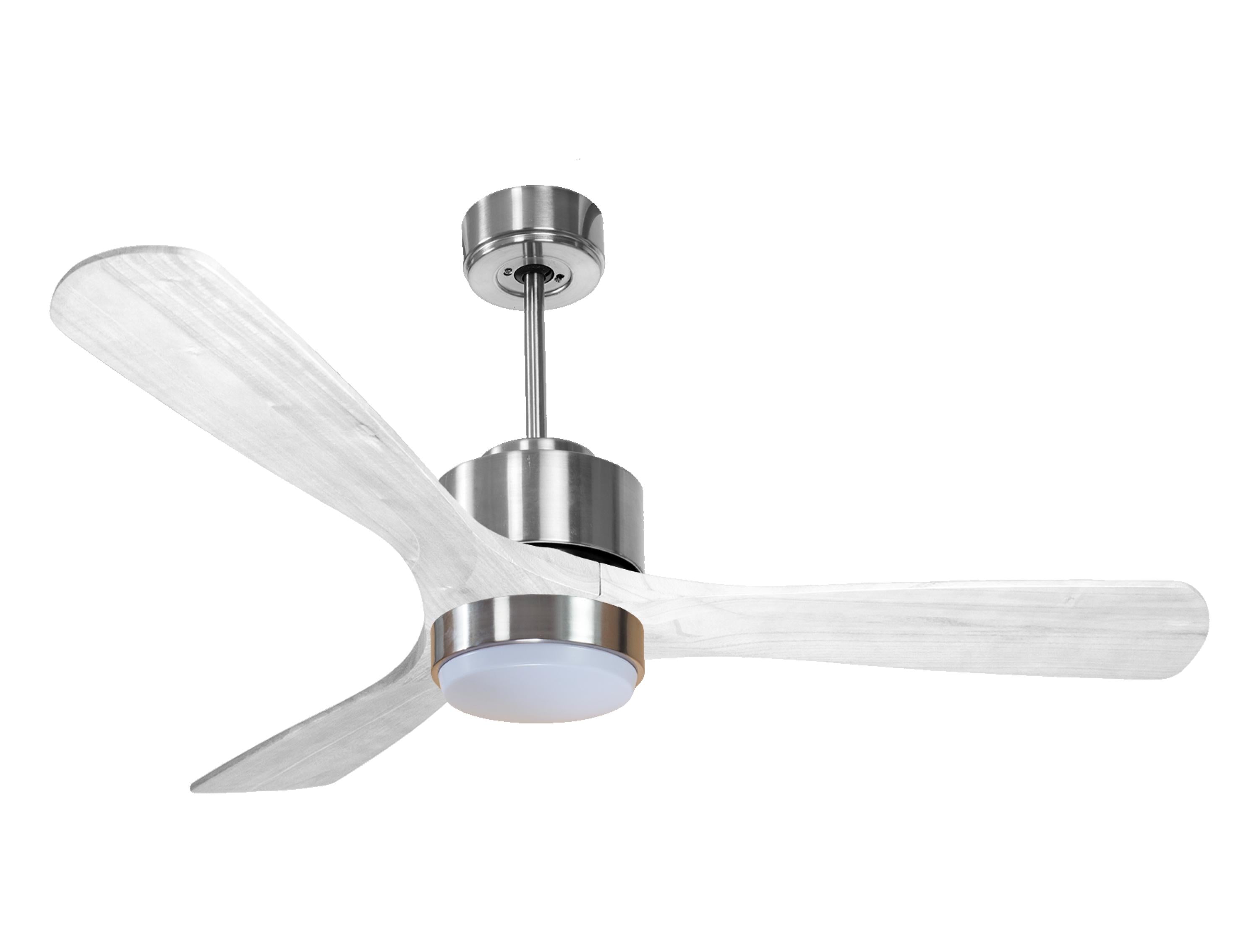Ventilateur de plafond Réversible Thermostat Dimmable Wifi Moteur à courant continu Toits en pente Télécommande Lumière à trois tons Hypersilence Mémoire