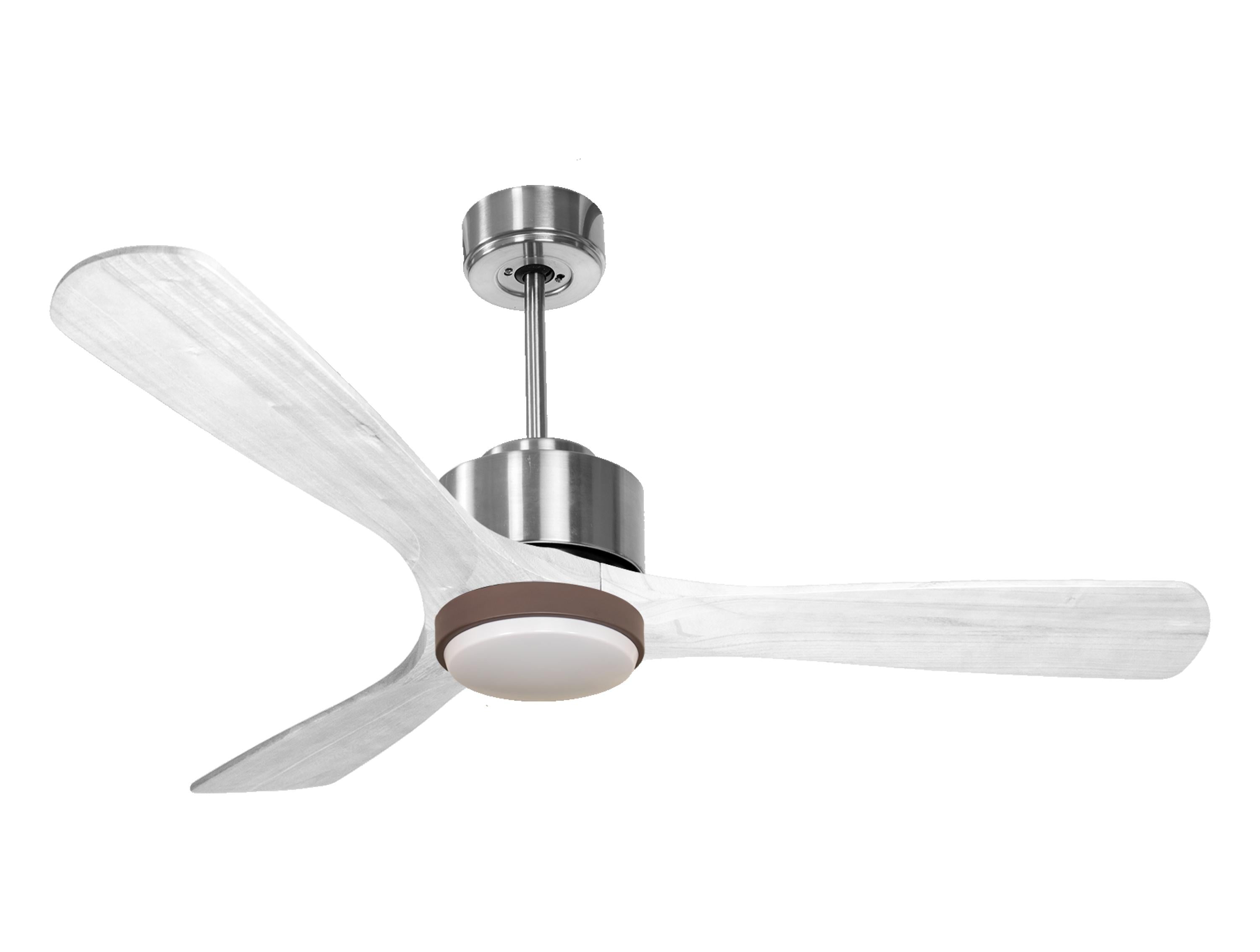 Ventilateur de plafond Réversible Thermostat Dimmable Wifi Moteur à courant continu Toits en pente Télécommande Lumière à trois tons Hypersilence Mémoire