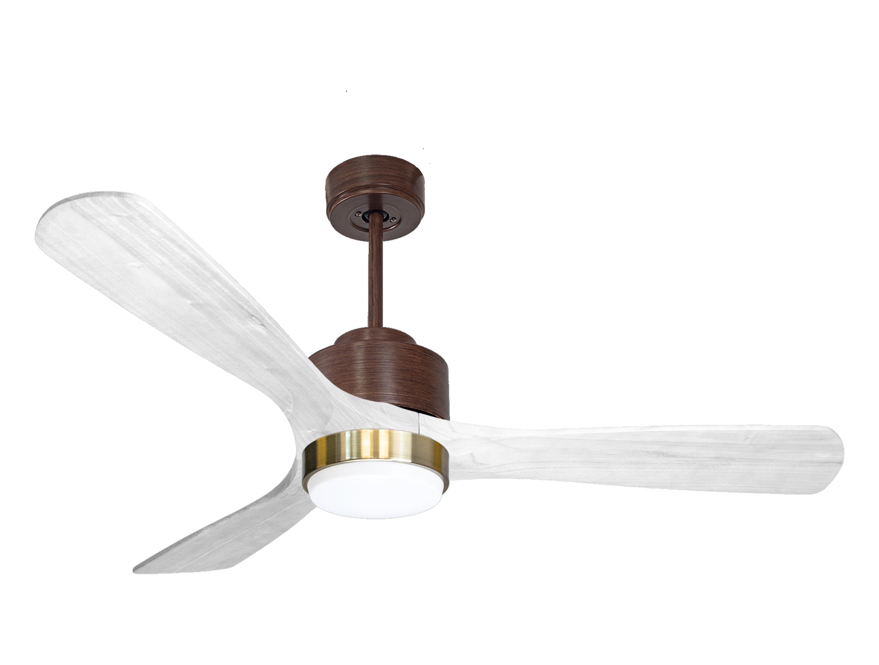 Ventilateur de plafond Réversible Thermostat Dimmable Wifi Moteur à courant continu Toits en pente Télécommande Lumière à trois tons Hypersilence Mémoire
