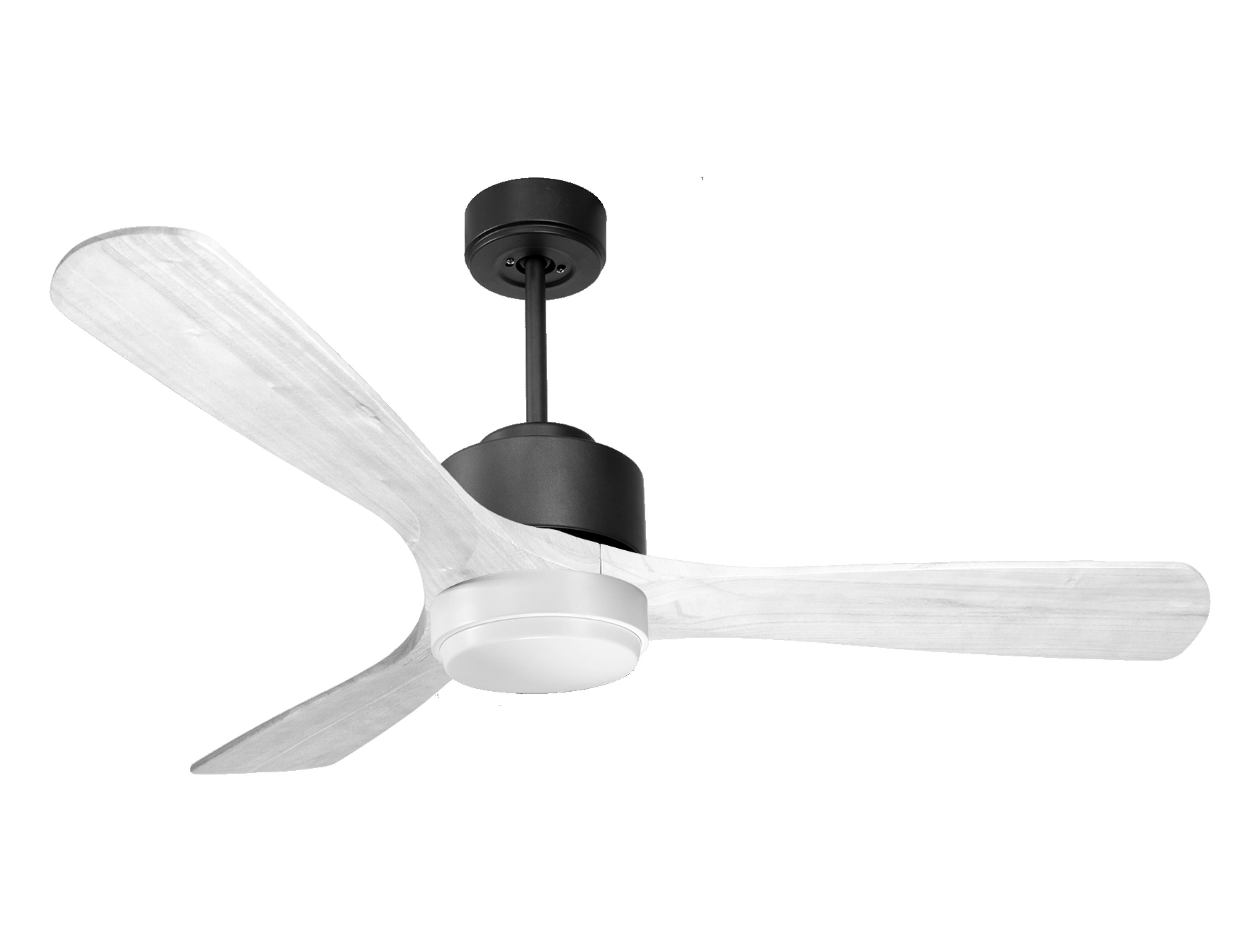 Ventilateur de plafond Réversible Thermostat Dimmable Wifi Moteur à courant continu Toits en pente Télécommande Lumière à trois tons Hypersilence Mémoire