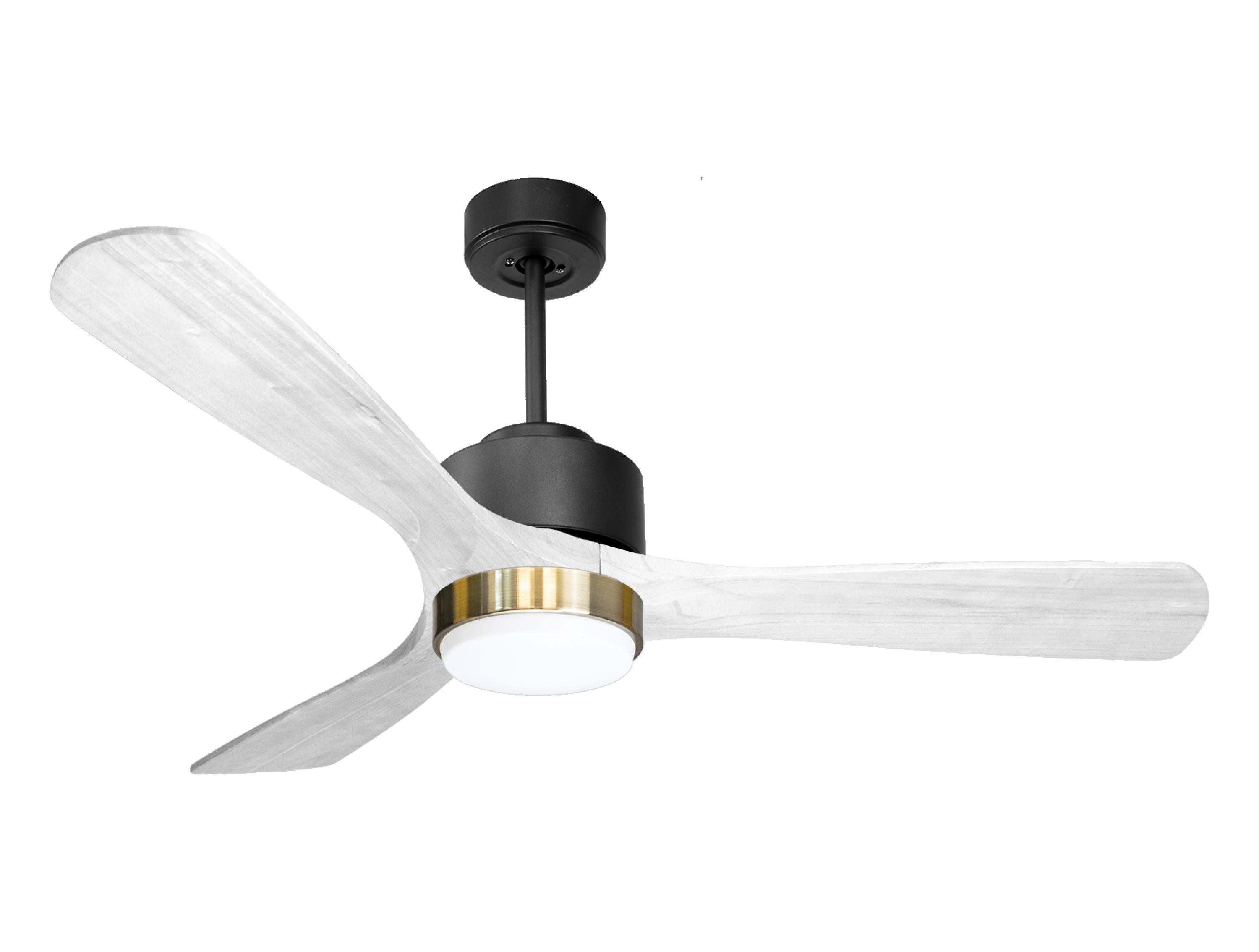 Ventilateur de plafond Réversible Thermostat Dimmable Wifi Moteur à courant continu Toits en pente Télécommande Lumière à trois tons Hypersilence Mémoire