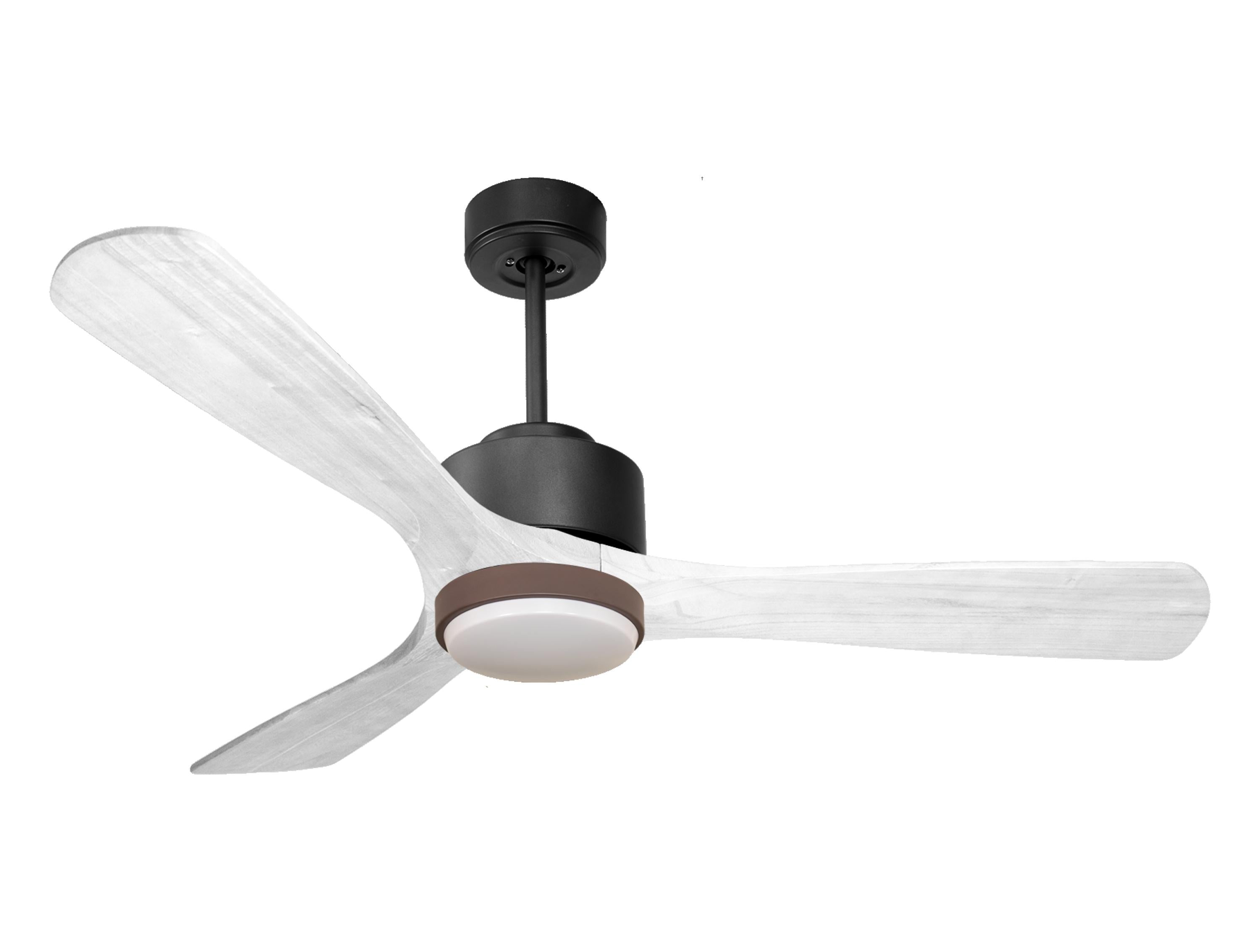 Ventilateur de plafond Réversible Thermostat Dimmable Wifi Moteur à courant continu Toits en pente Télécommande Lumière à trois tons Hypersilence Mémoire