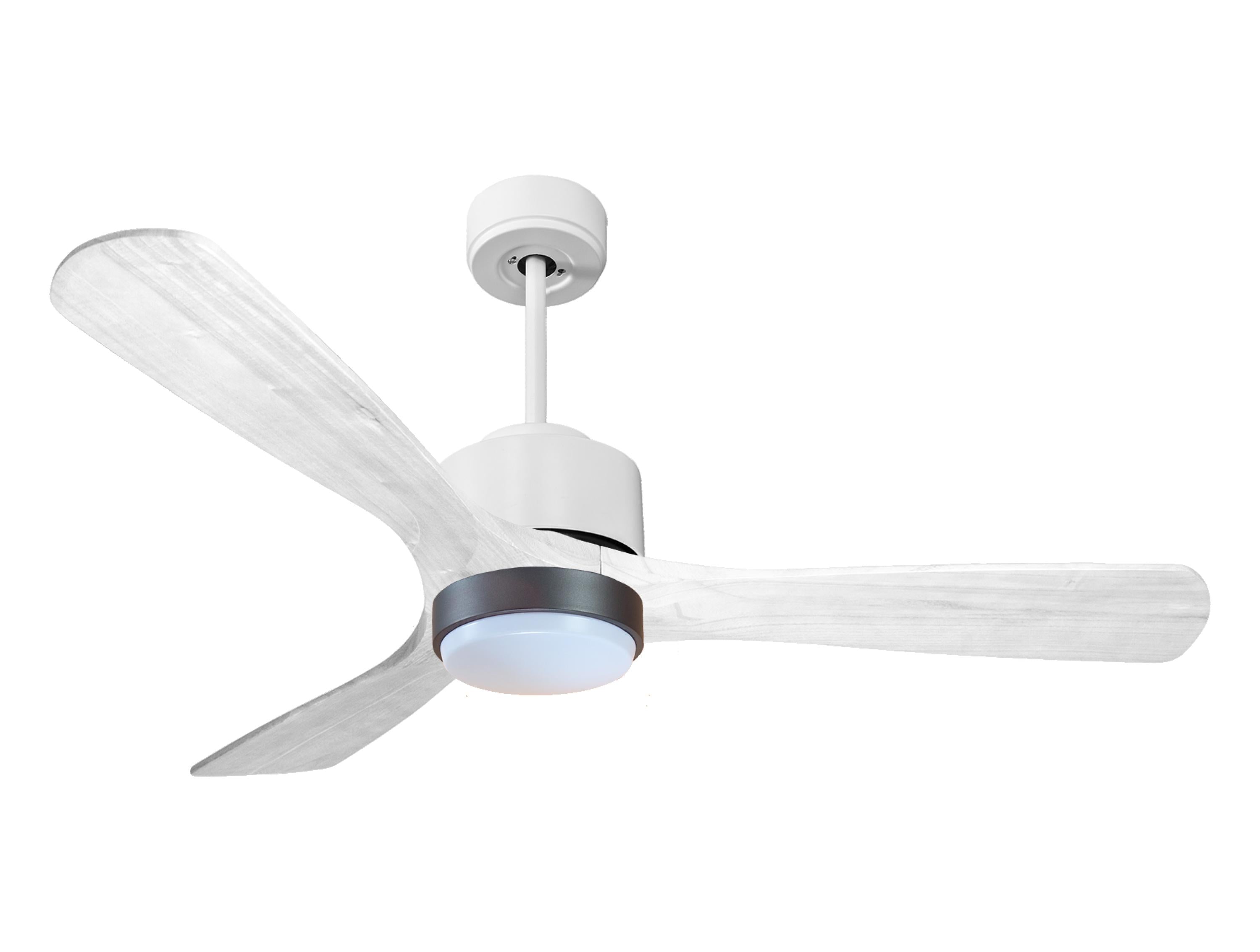 Ventilateur de plafond Réversible Thermostat Dimmable Wifi Moteur à courant continu Toits en pente Télécommande Lumière à trois tons Hypersilence Mémoire