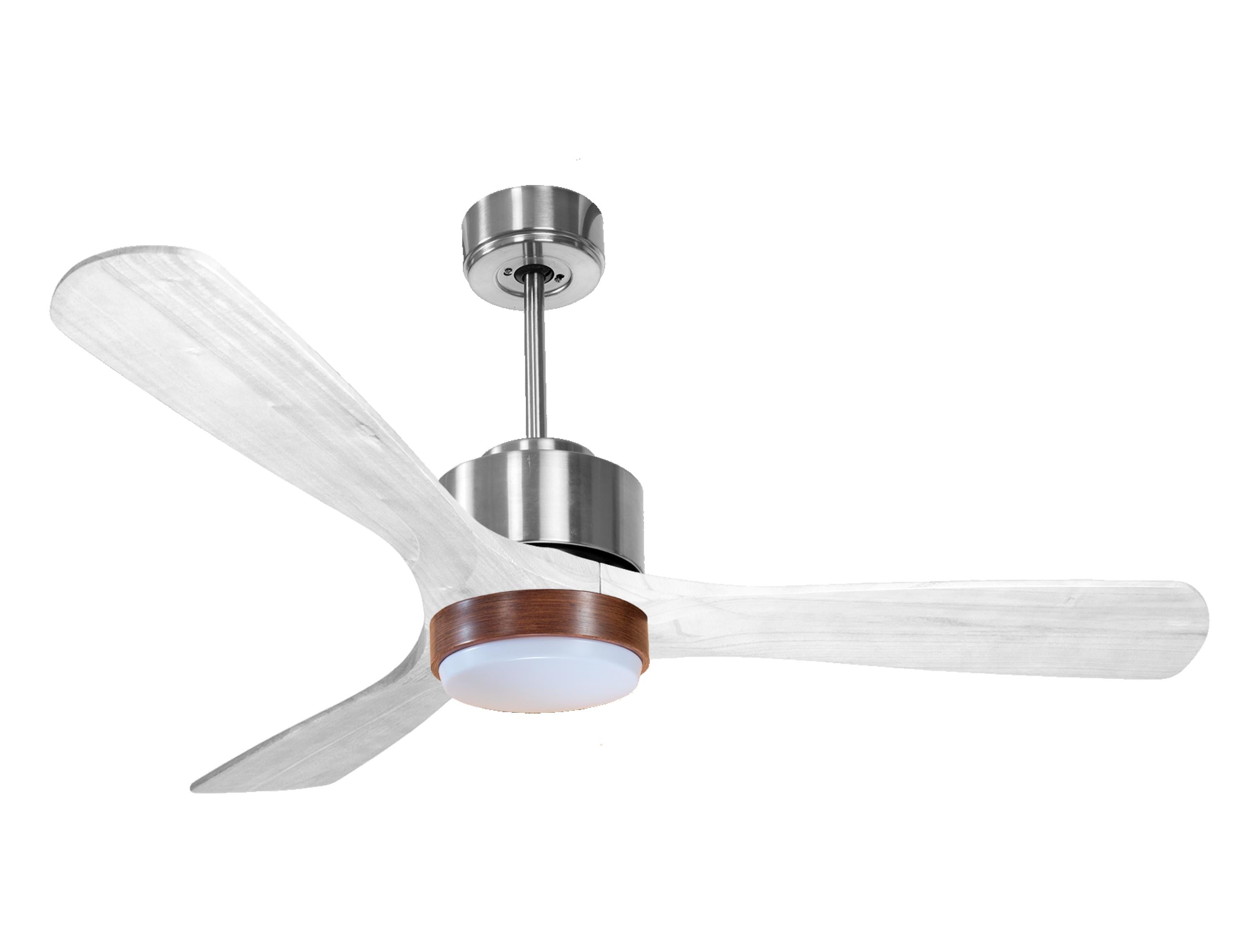 Ventilateur de plafond Réversible Thermostat Dimmable Wifi Moteur à courant continu Toits en pente Télécommande Lumière à trois tons Hypersilence Mémoire