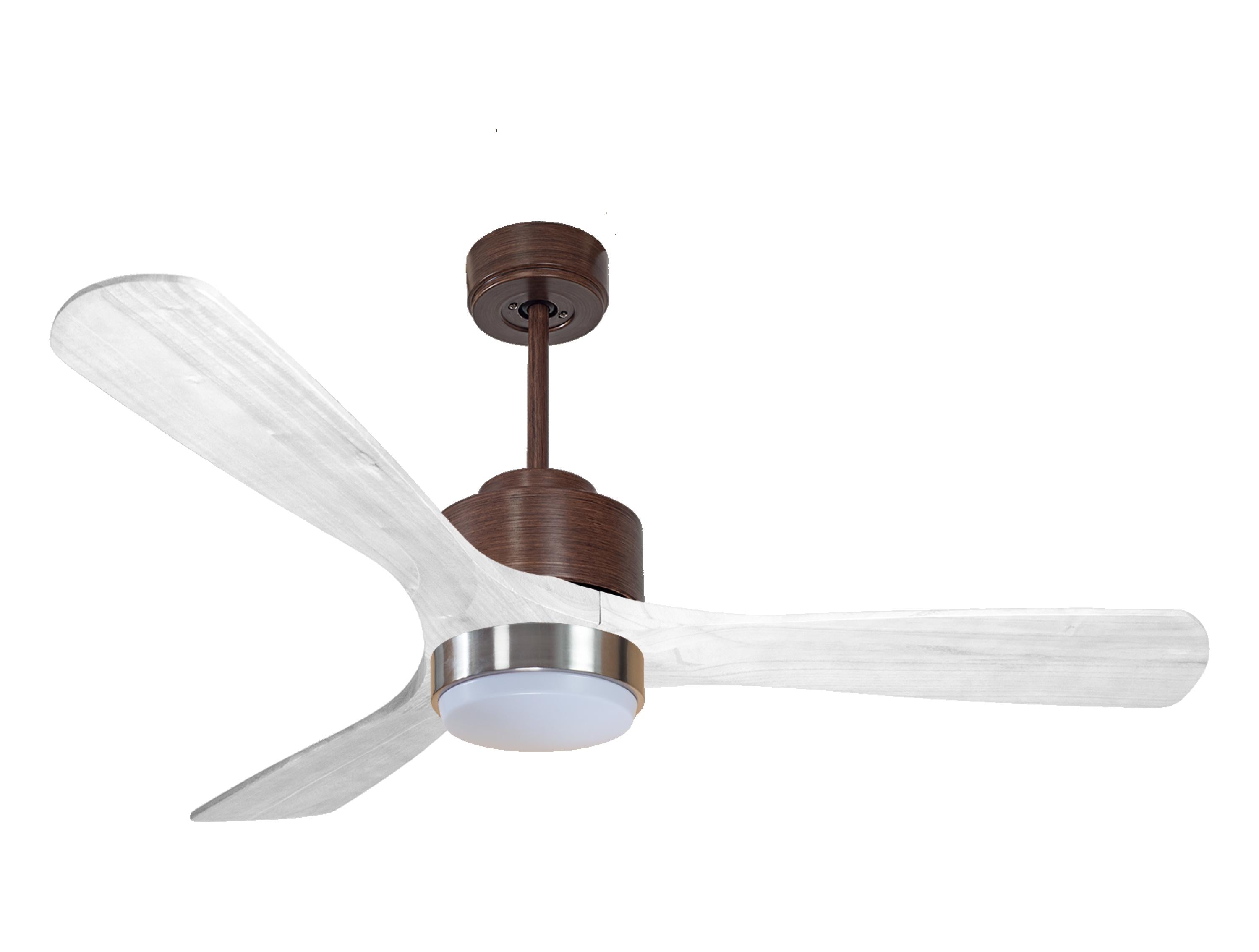 Ventilateur de plafond Réversible Thermostat Dimmable Wifi Moteur à courant continu Toits en pente Télécommande Lumière à trois tons Hypersilence Mémoire