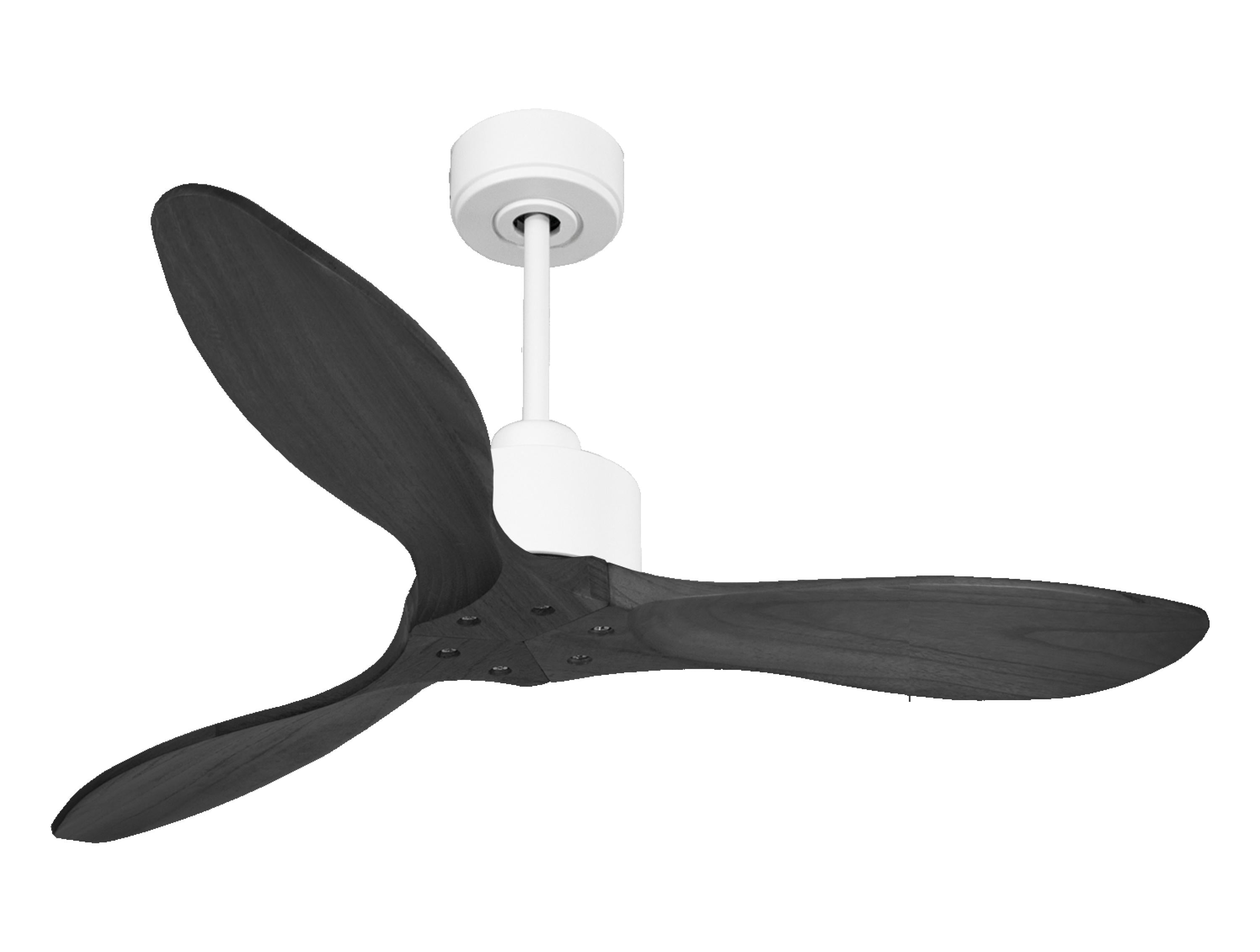 Ventilateur de plafond Réversible Thermostat Wifi Moteur à courant continu Toits en pente Télécommande Hypersilence Mémoire FullWood