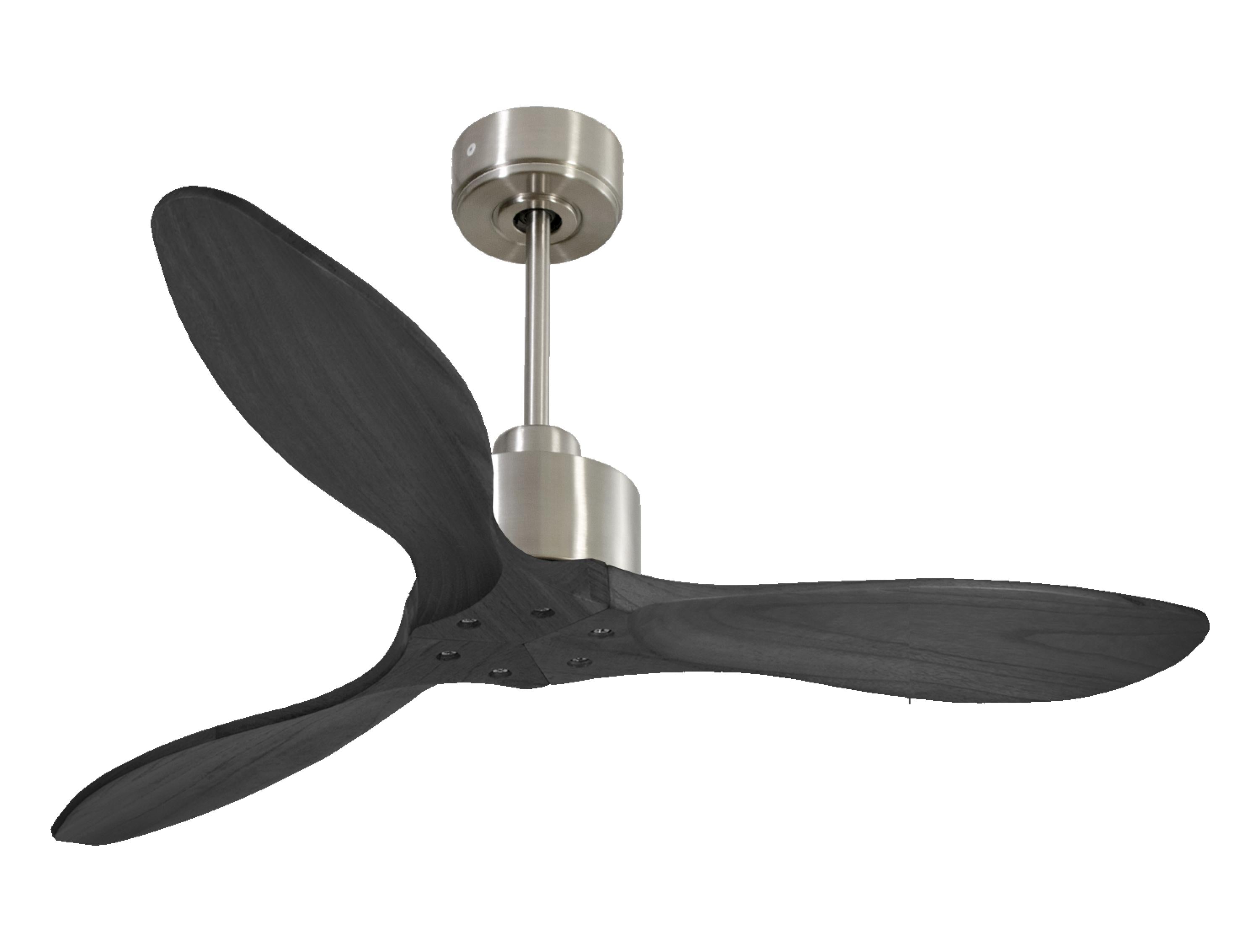 Ventilateur de plafond Réversible Thermostat Wifi Moteur à courant continu Toits en pente Télécommande Hypersilence Mémoire FullWood