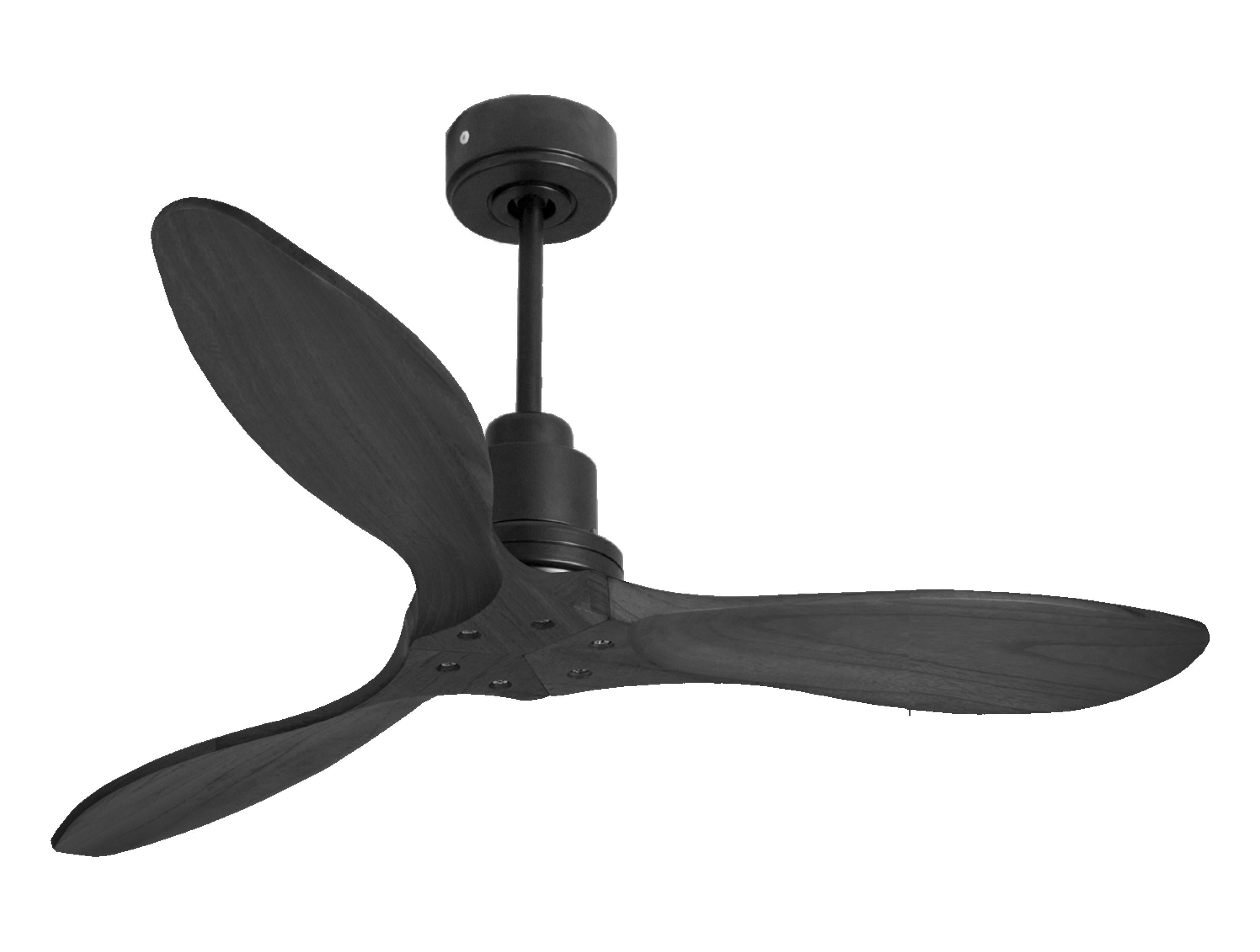 Ventilateur de plafond Réversible  Thermostat Wifi Moteur à courant continu Toits en pente Télécommande Hypersilence Mémoire FullWood