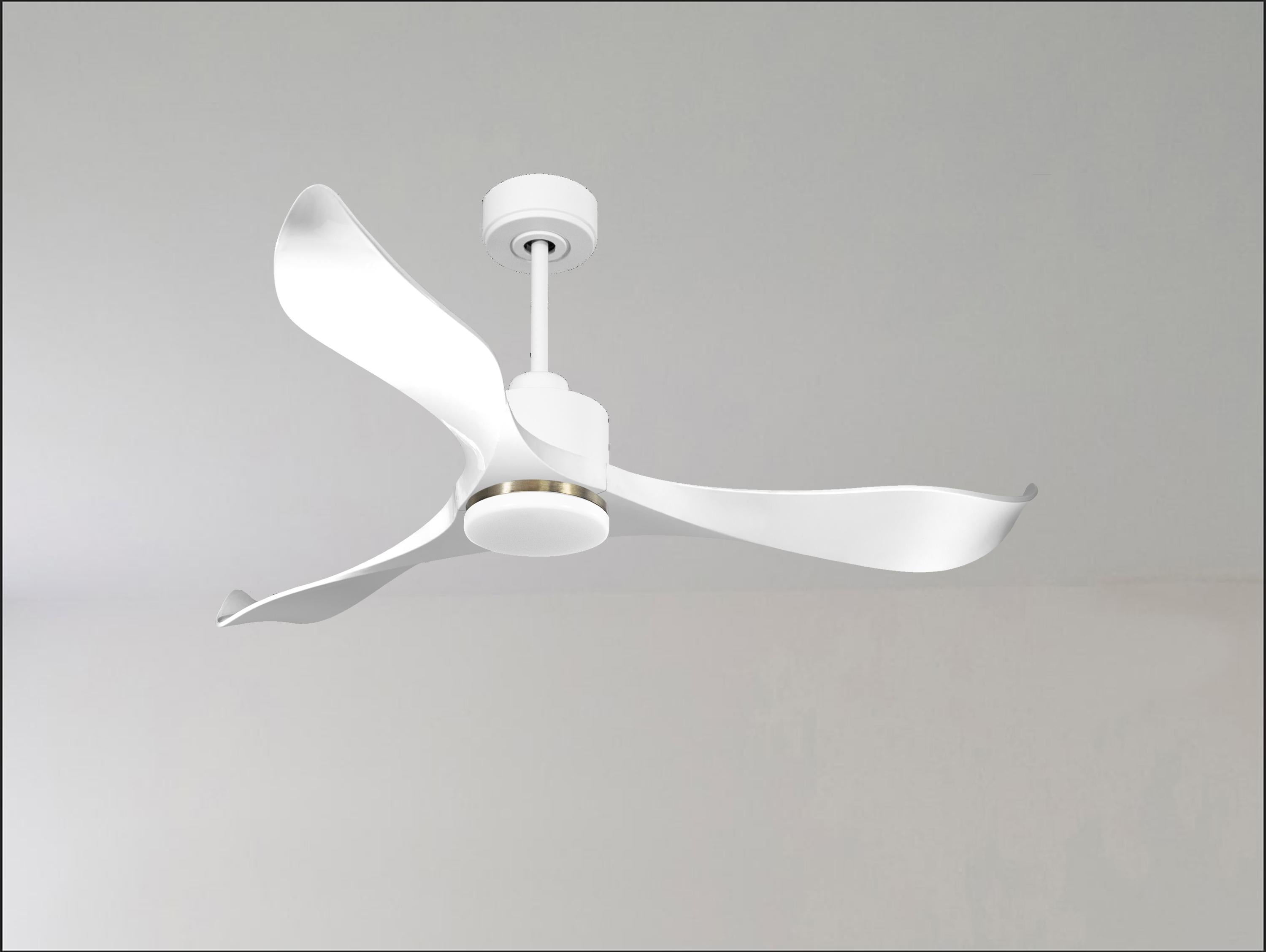 Ventilateur de plafond Réversible Thermostat Dimmable Wifi Moteur à courant continu Toits en pente Télécommande Lumière à trois tons Adaptateur 2/3 Lames