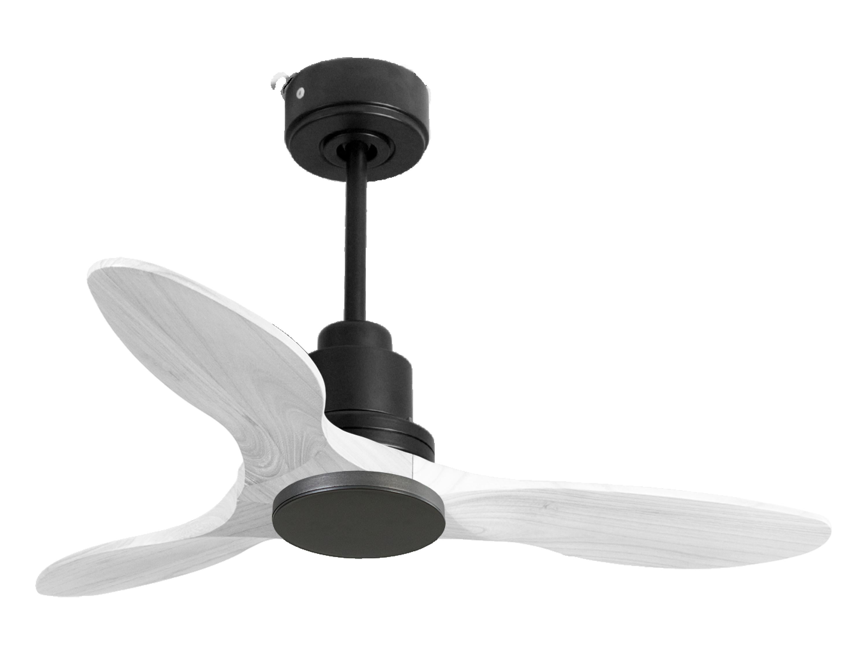 Ventilateur de plafond Réversible Thermostat Wifi Moteur à courant continu Toits en pente Télécommande Hypersilence Mémoire