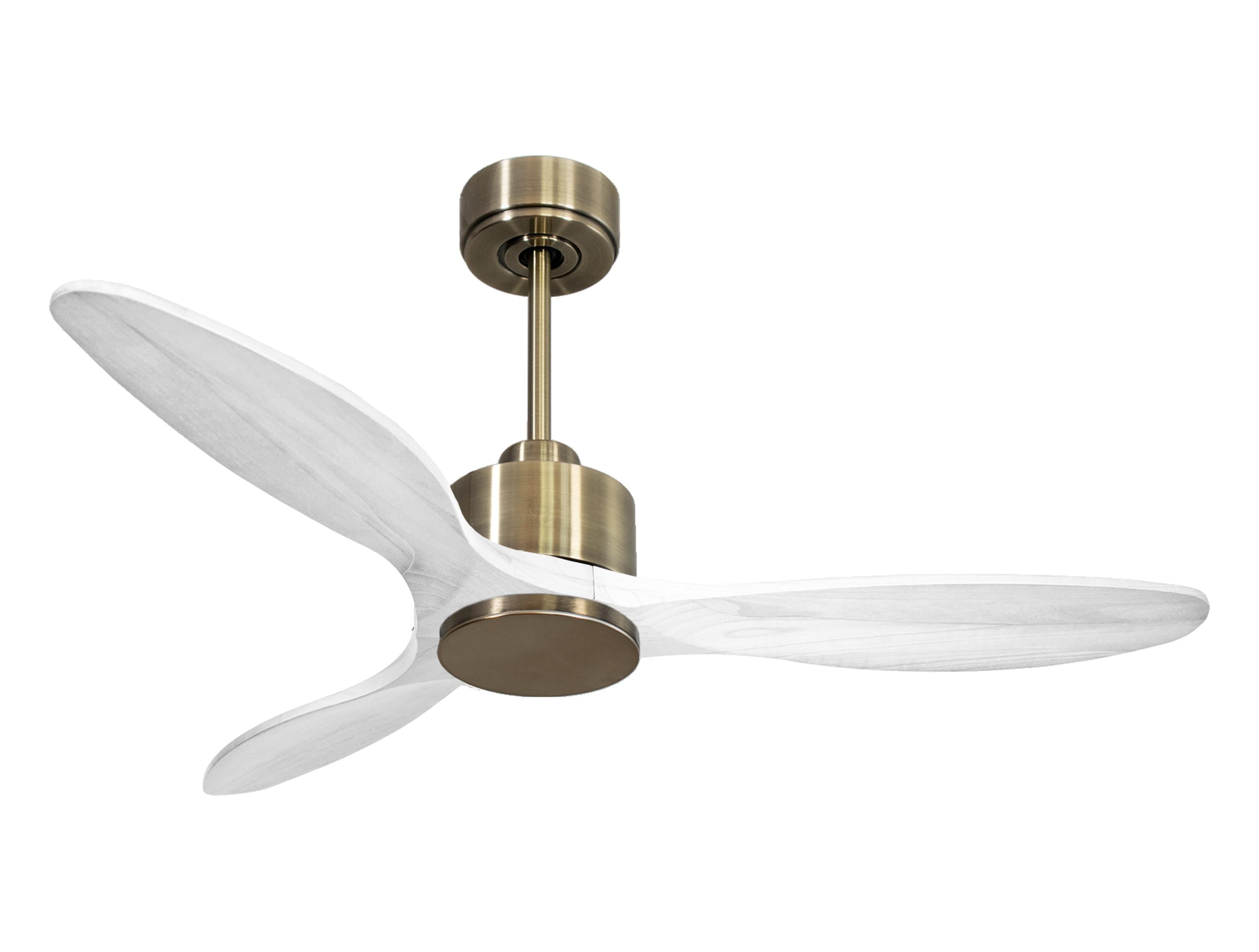 Ventilateur de plafond Réversible Thermostat Wifi Moteur à courant continu Toits en pente Télécommande Hypersilence Mémoire