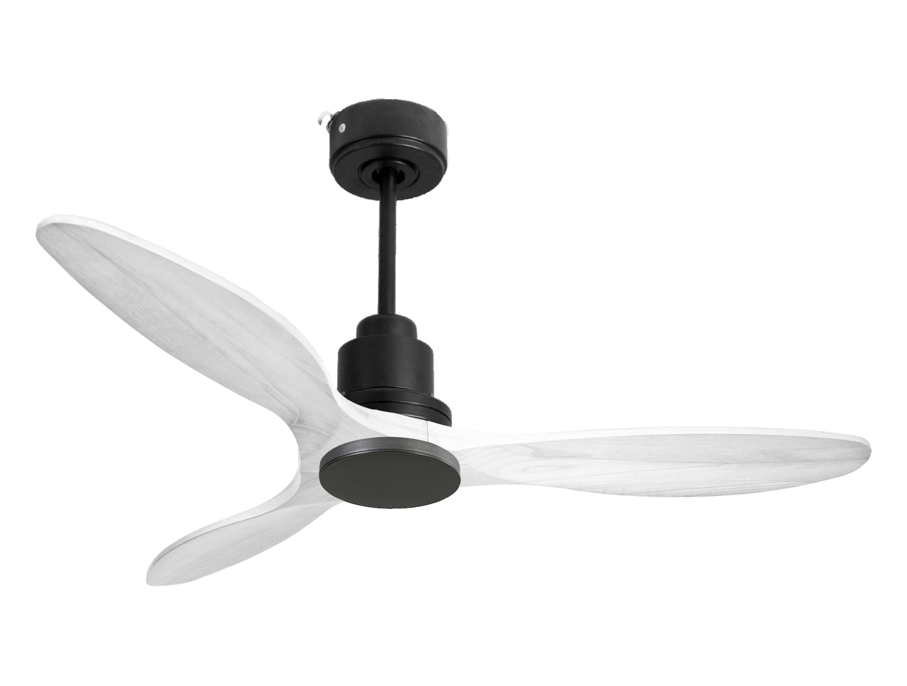Ventilateur de plafond Réversible Thermostat Wifi Moteur à courant continu Toits en pente Télécommande Hypersilence Mémoire