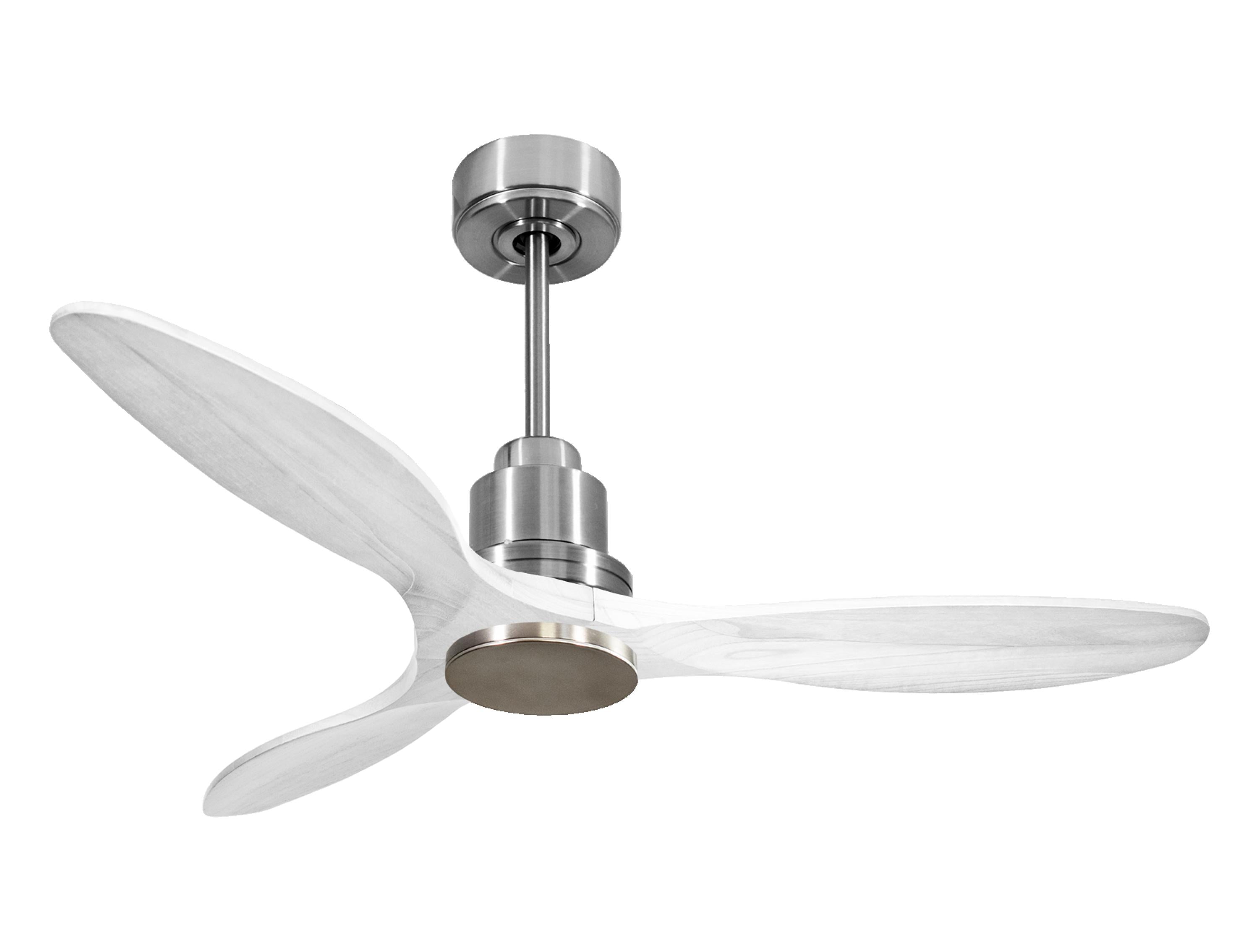 Ventilateur de plafond Réversible Thermostat Wifi Moteur à courant continu Toits en pente Télécommande Hypersilence Mémoire