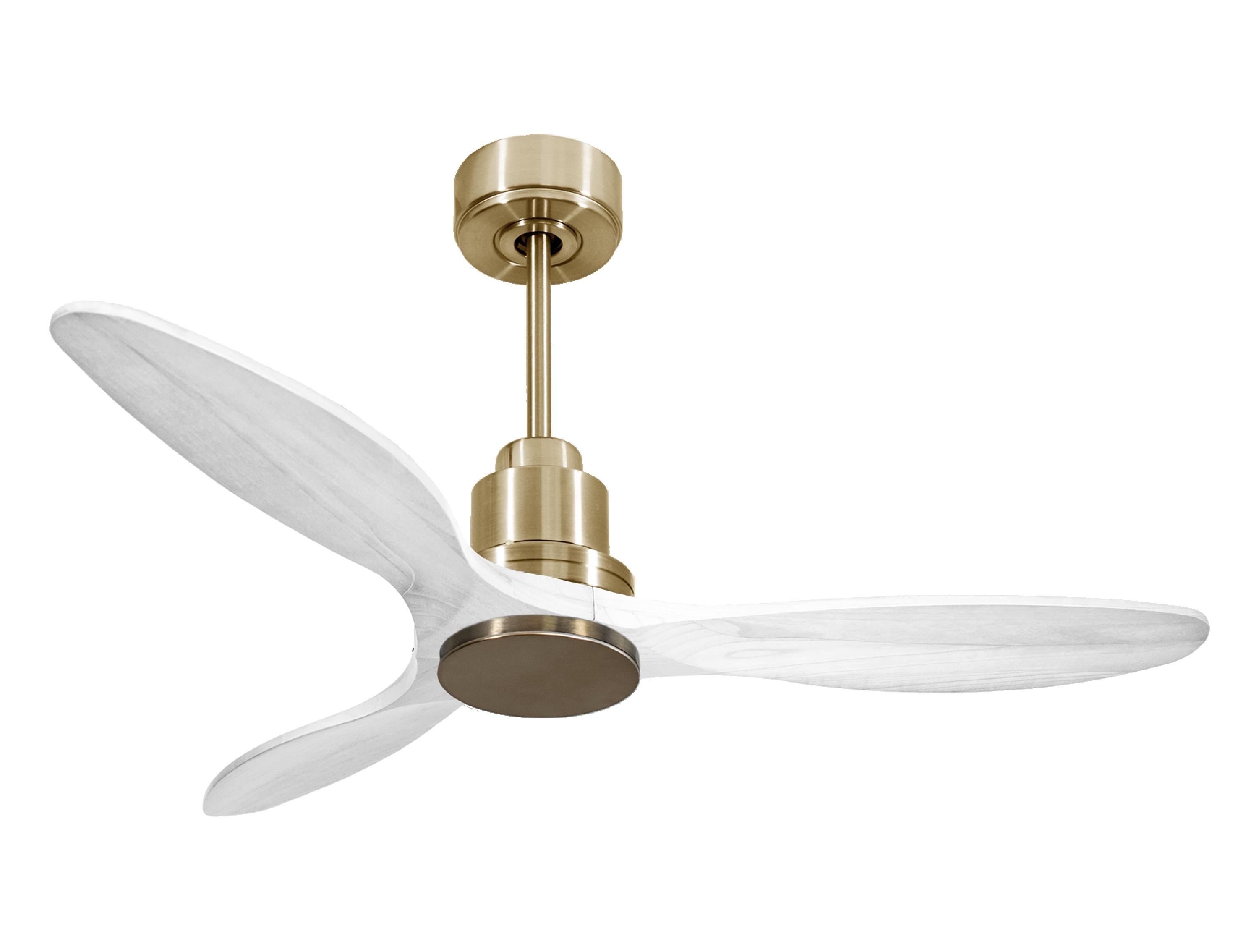 Ventilateur de plafond Réversible Thermostat Wifi Moteur à courant continu Toits en pente Télécommande Hypersilence Mémoire