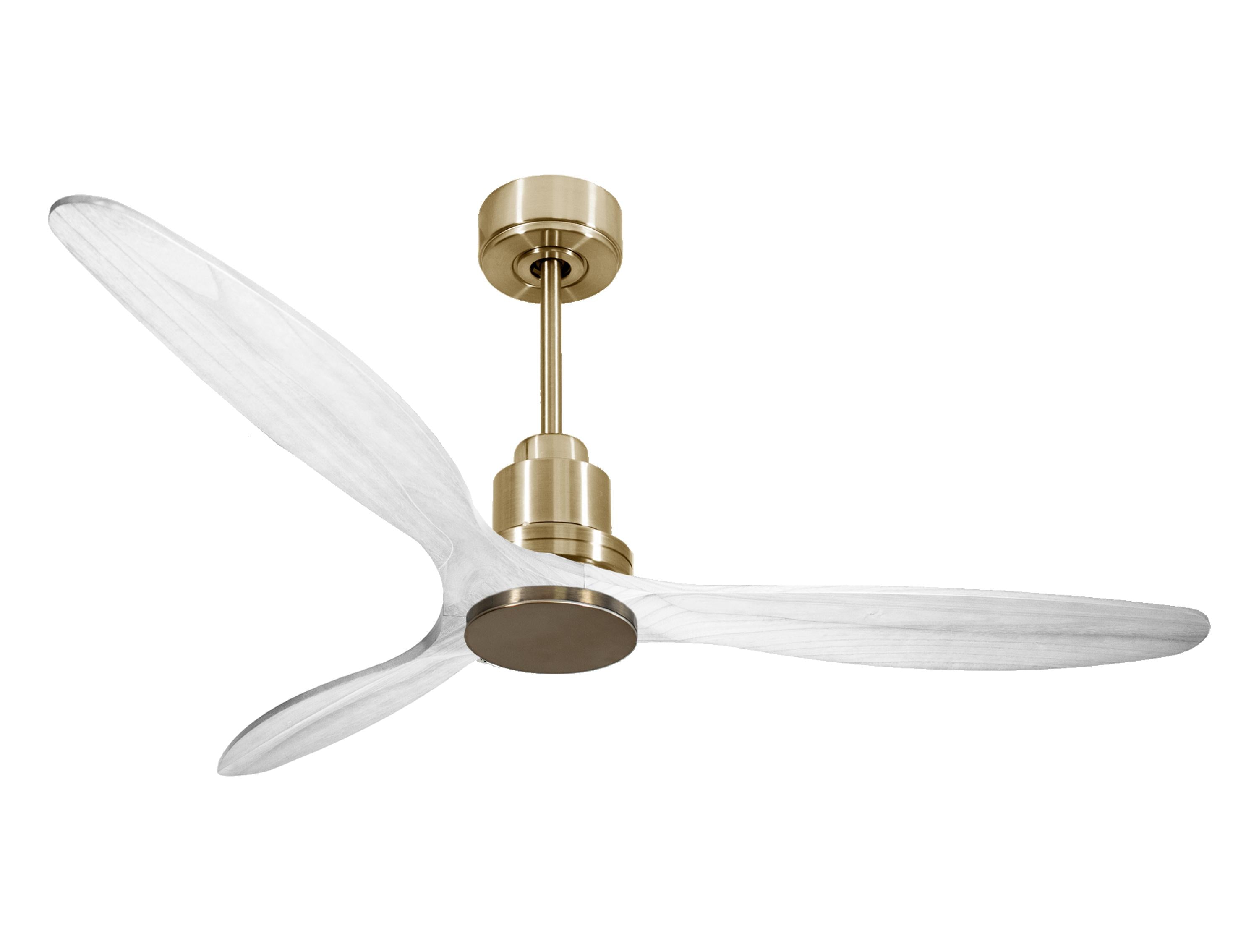 Ventilateur de plafond Réversible Thermostat Wifi Moteur à courant continu Toits en pente Télécommande Hypersilence Mémoire