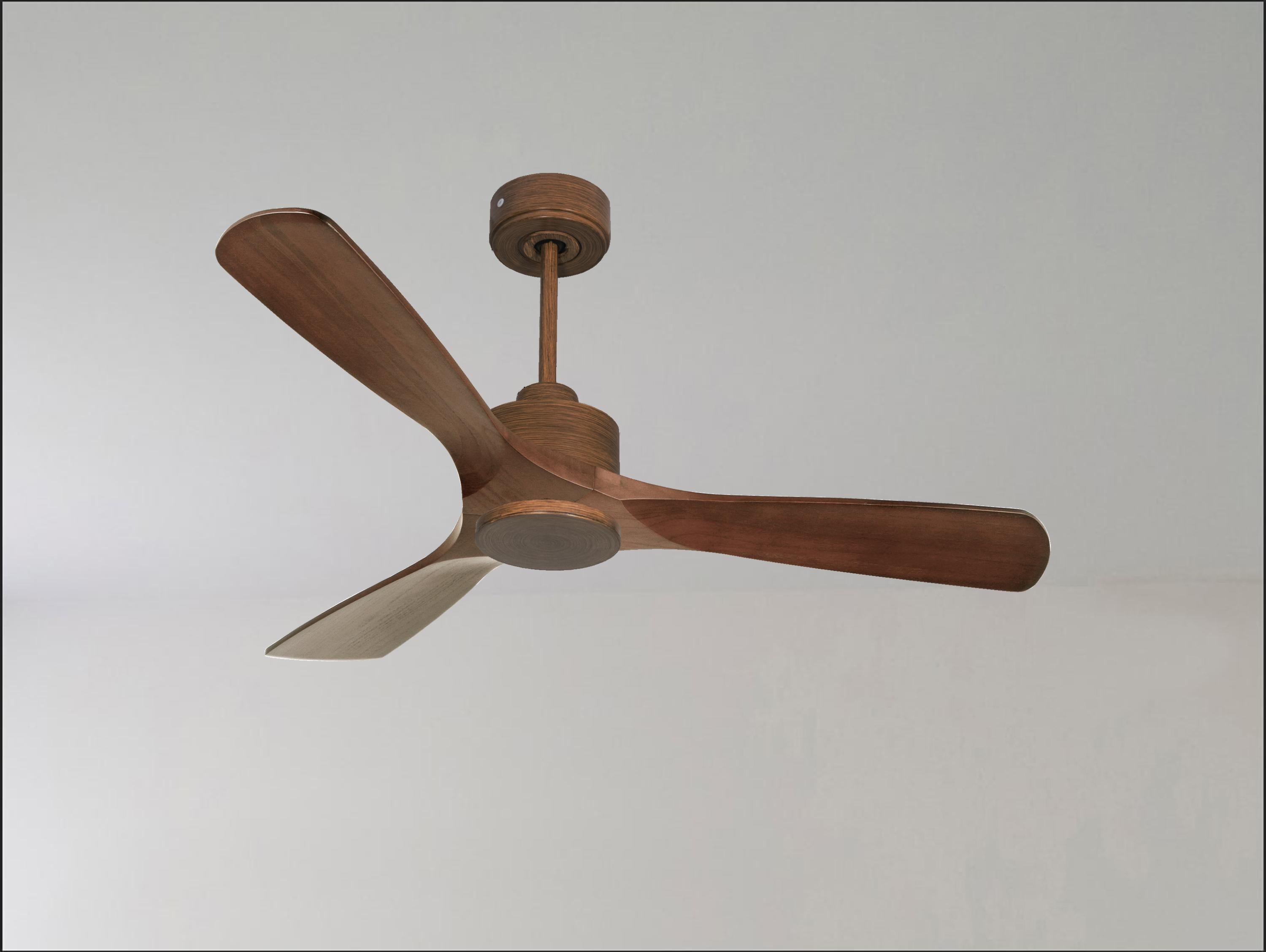 Ventilateur de plafond Réversible Thermostat Wifi Moteur à courant continu Toits en pente Télécommande Hypersilence Mémoire