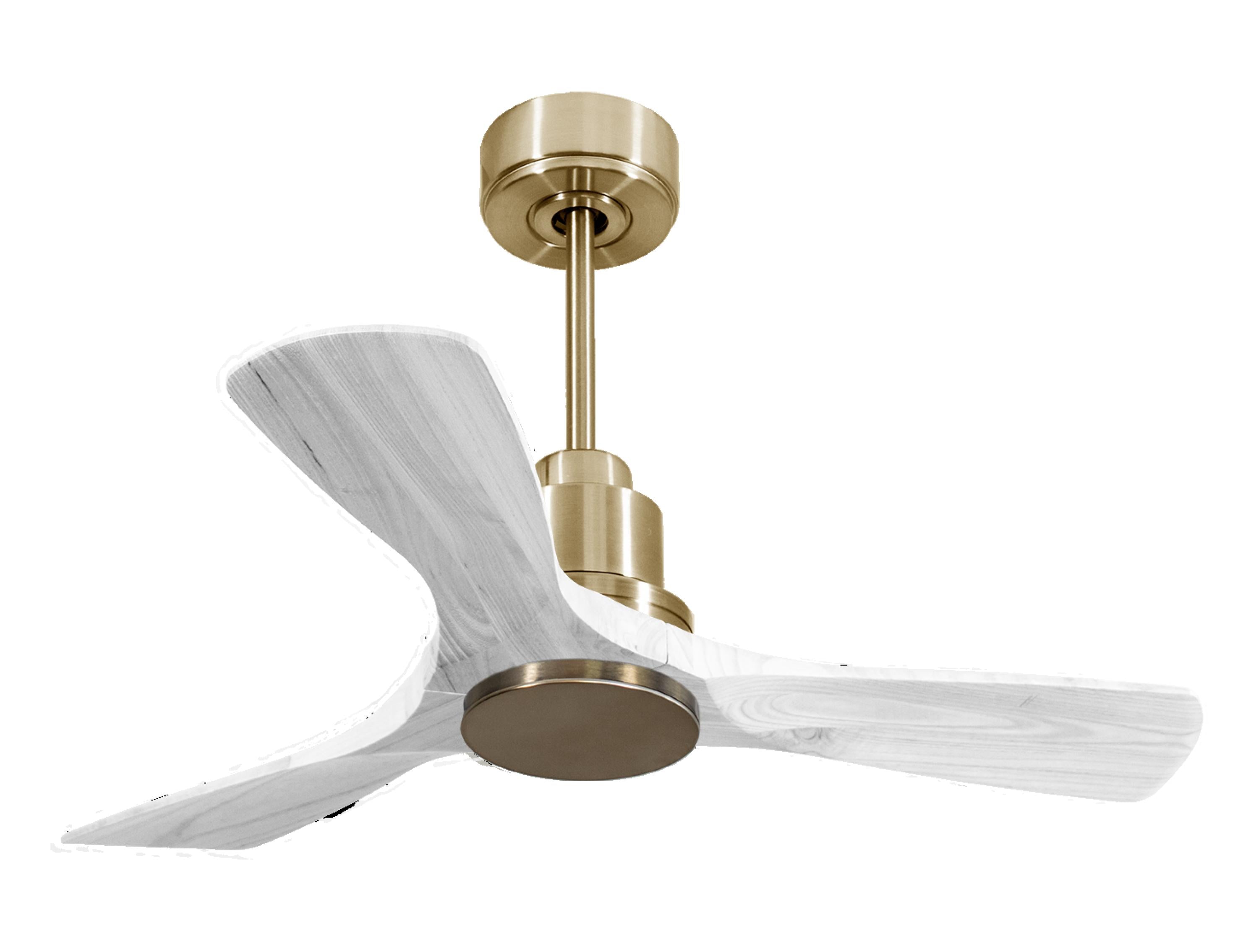 Ventilateur de plafond Réversible Thermostat Wifi Moteur à courant continu Toits en pente Télécommande Hypersilence Mémoire