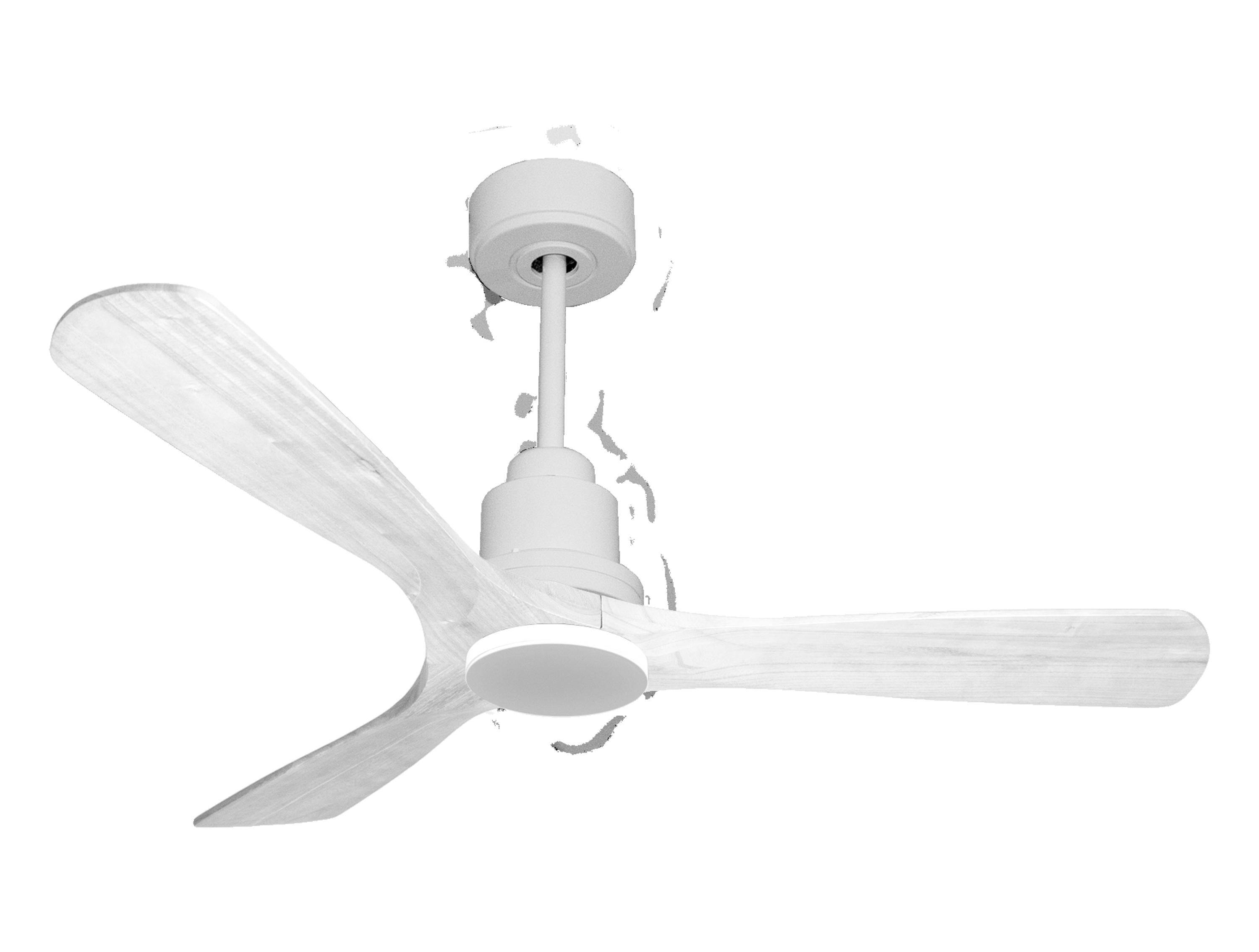 Ventilateur de plafond Réversible Thermostat Wifi Moteur à courant continu Toits en pente Télécommande Hypersilence Mémoire