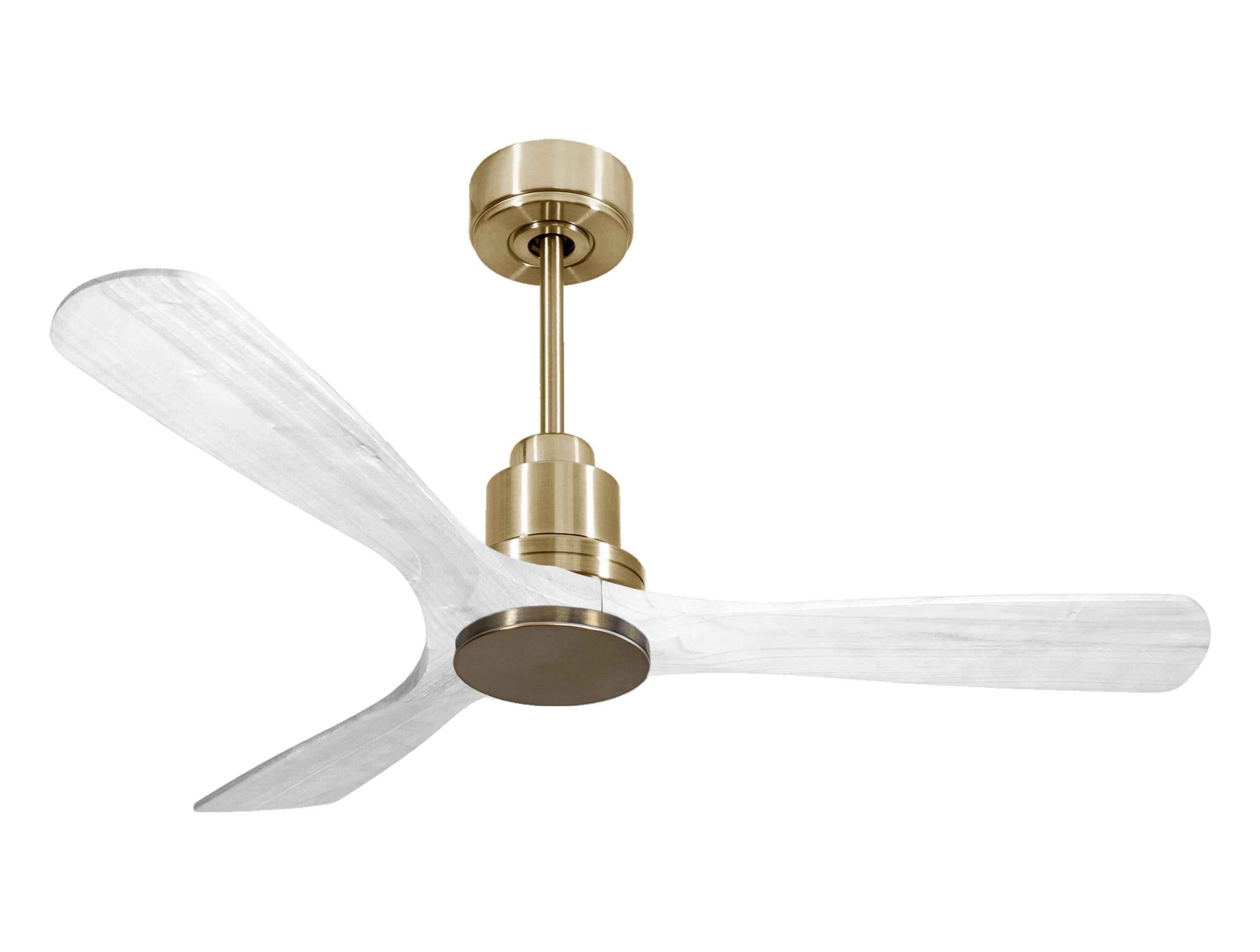 Ventilateur de plafond Réversible Thermostat Wifi Moteur à courant continu Toits en pente Télécommande Hypersilence Mémoire