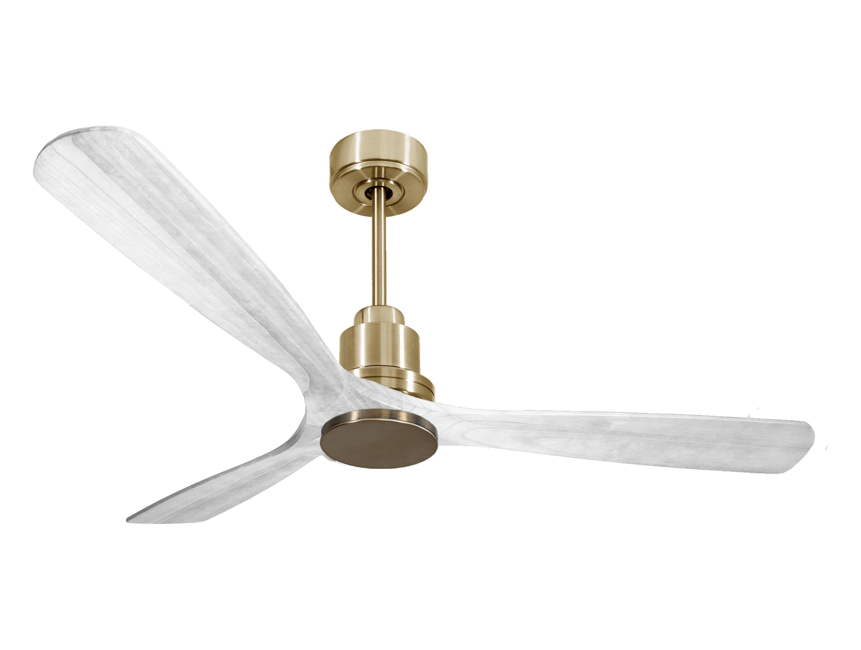 Ventilateur de plafond Réversible Thermostat Wifi Moteur à courant continu Toits en pente Télécommande Hypersilence Mémoire