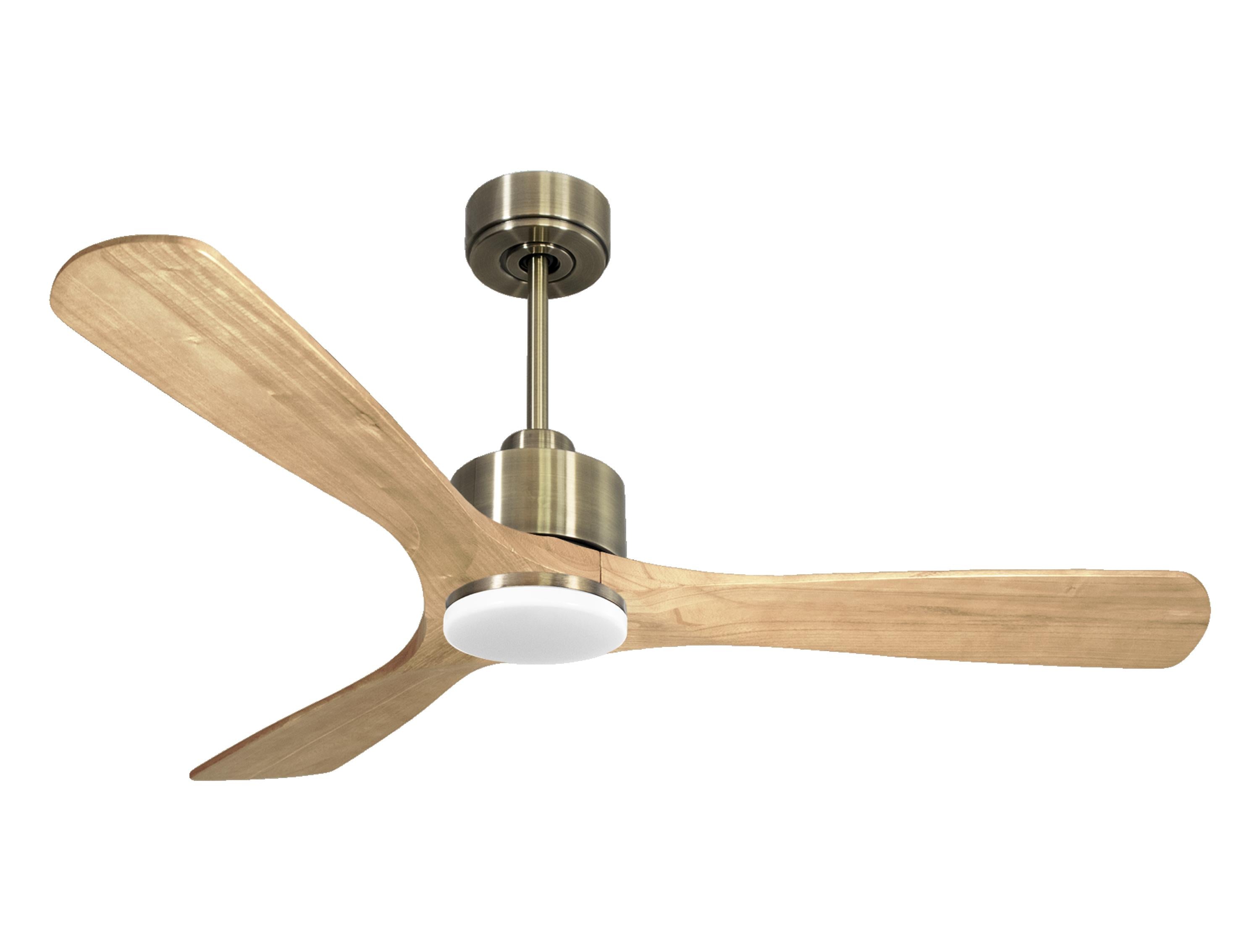 Ventilateur de plafond Réversible Thermostat Dimmable Wifi Moteur à courant continu Toits en pente Télécommande Lumière à trois tons Hypersilence Mémoire