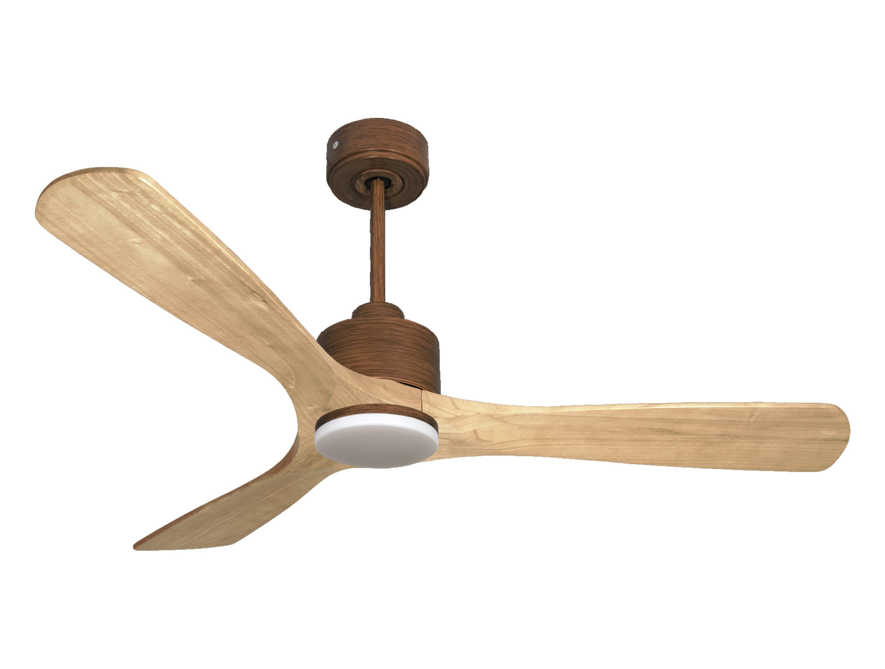 Ventilateur de plafond Réversible Thermostat Dimmable Wifi Moteur à courant continu Toits en pente Télécommande Lumière à trois tons Hypersilence Mémoire