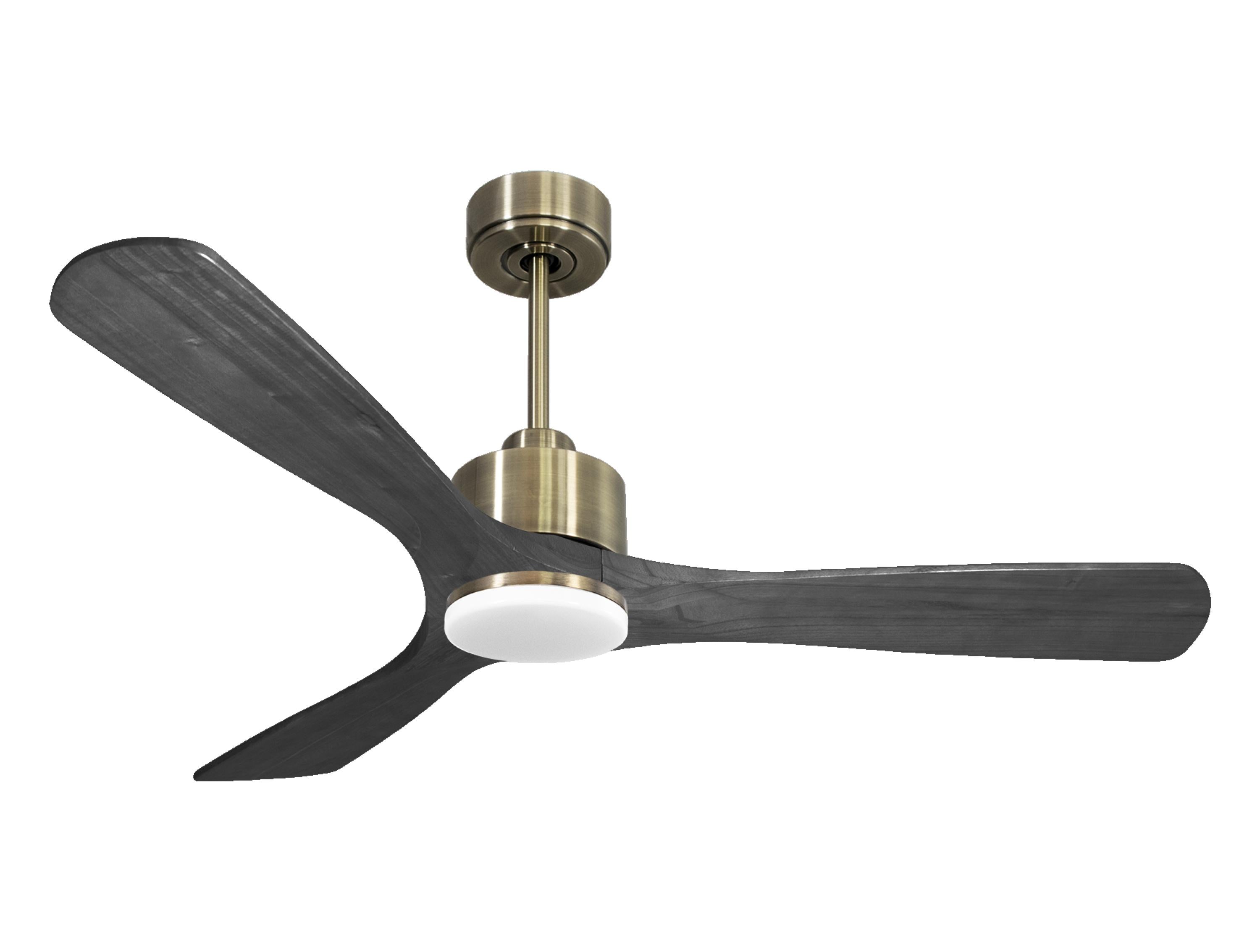 Ventilateur de plafond Réversible Thermostat Dimmable Wifi Moteur à courant continu Toits en pente Télécommande Lumière à trois tons Hypersilence Mémoire