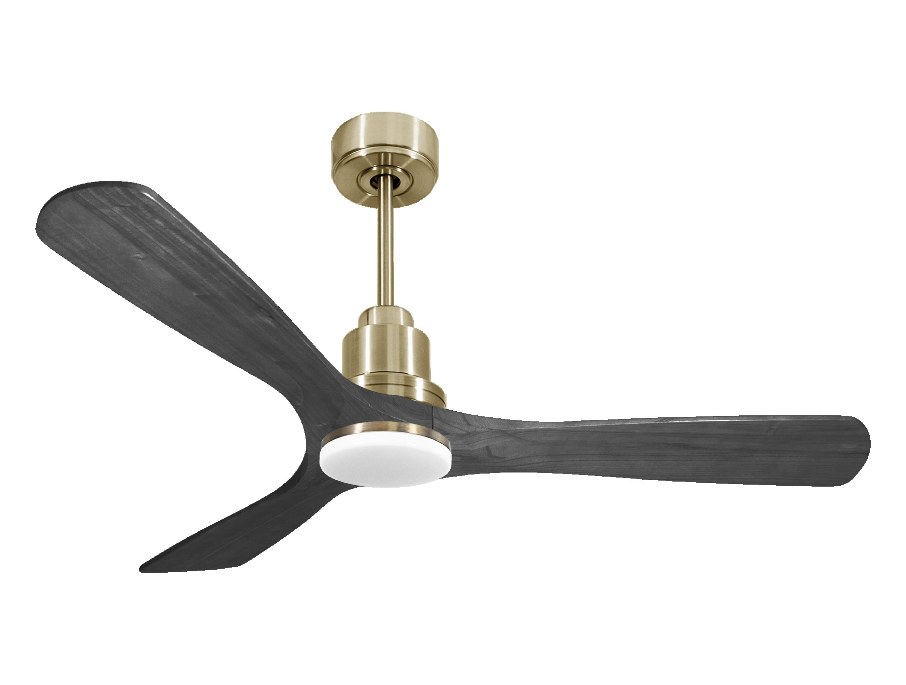 Ventilateur de plafond Réversible Thermostat Dimmable Wifi Moteur à courant continu Toits en pente Télécommande Lumière à trois tons Hypersilence Mémoire