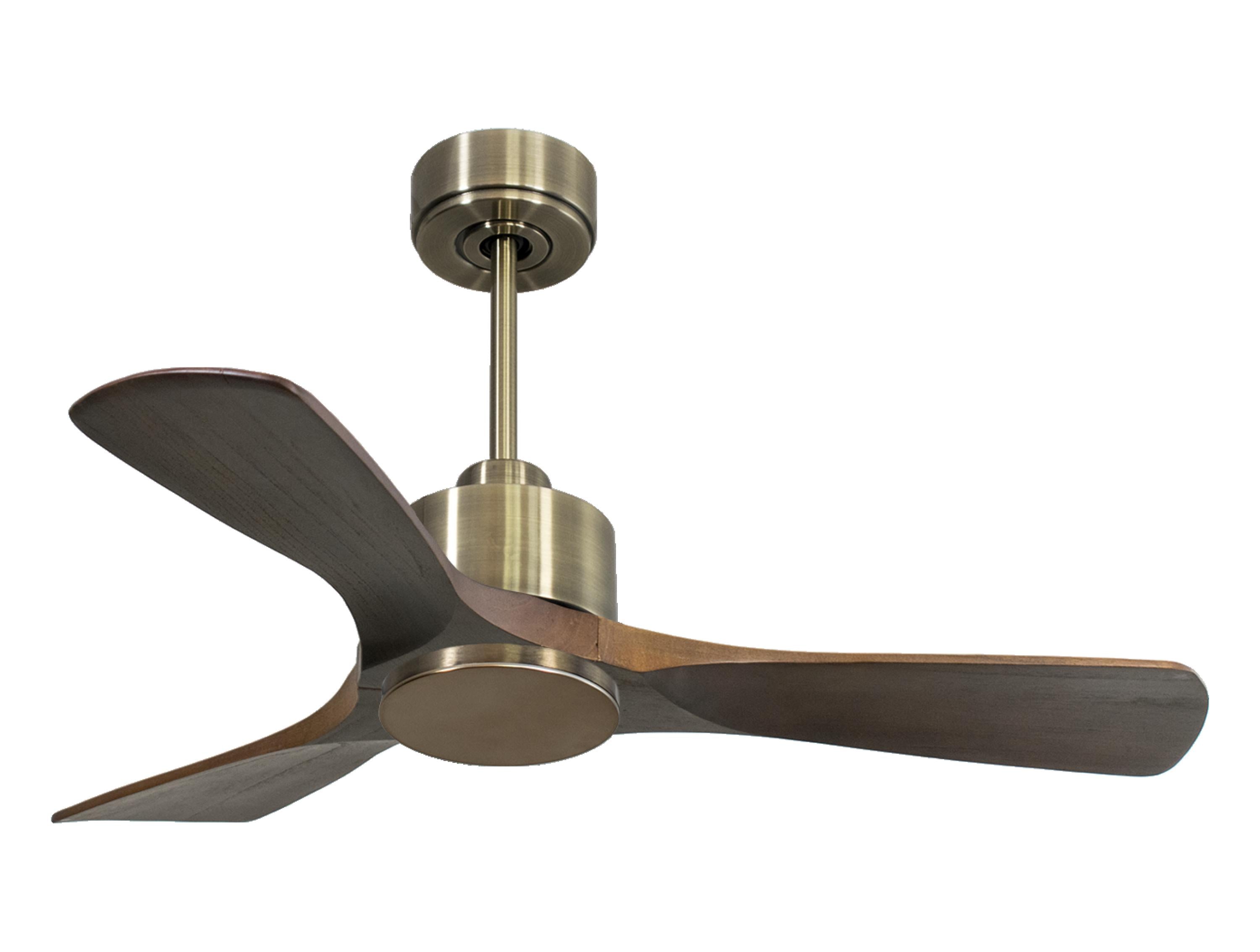 Ventilateur de plafond Réversible Thermostat Wifi Moteur à courant continu Toits en pente Télécommande Hypersilence Mémoire