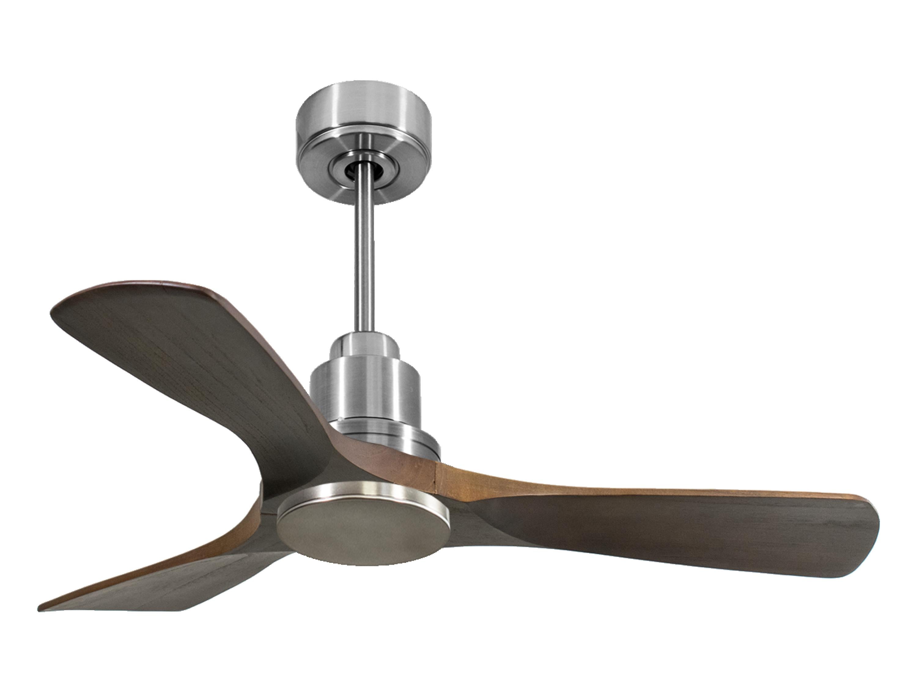 Ventilateur de plafond Réversible Thermostat Wifi Moteur à courant continu Toits en pente Télécommande Hypersilence Mémoire