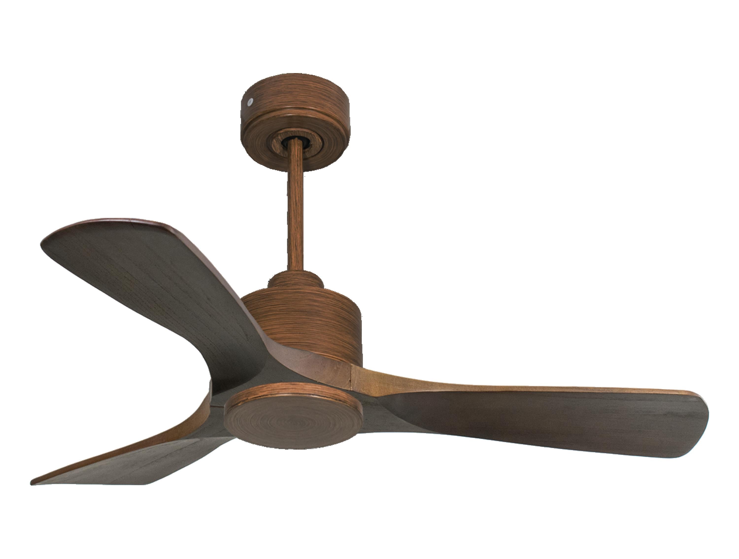 Ventilateur de plafond Réversible Thermostat Wifi Moteur à courant continu Toits en pente Télécommande Hypersilence Mémoire