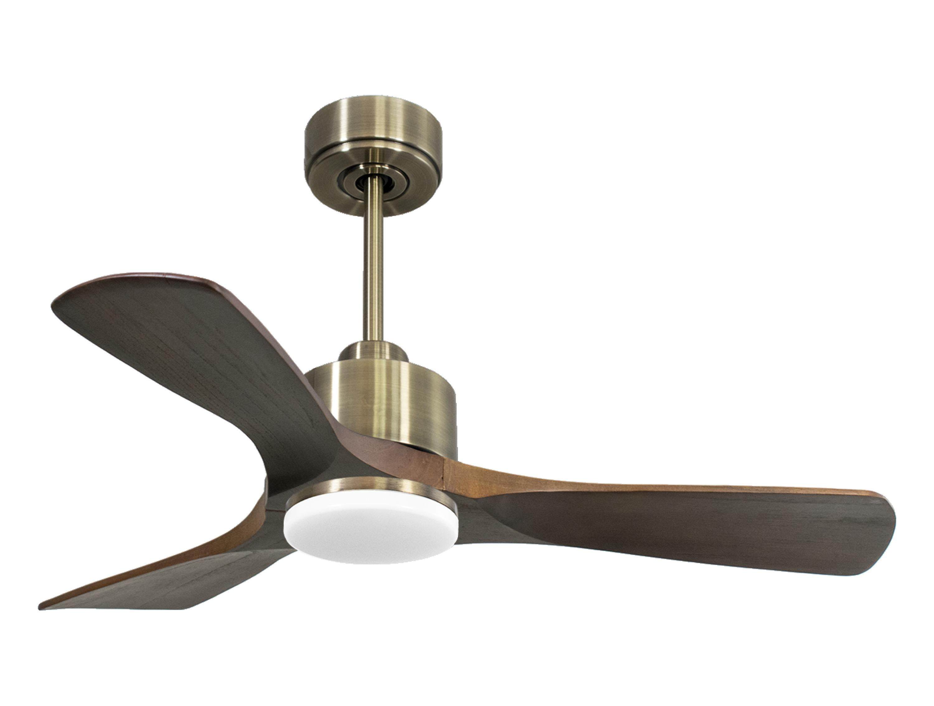 Ventilateur de plafond Réversible Thermostat Dimmable Wifi Moteur à courant continu Toits en pente Télécommande Lumière à trois tons Hypersilence Mémoire