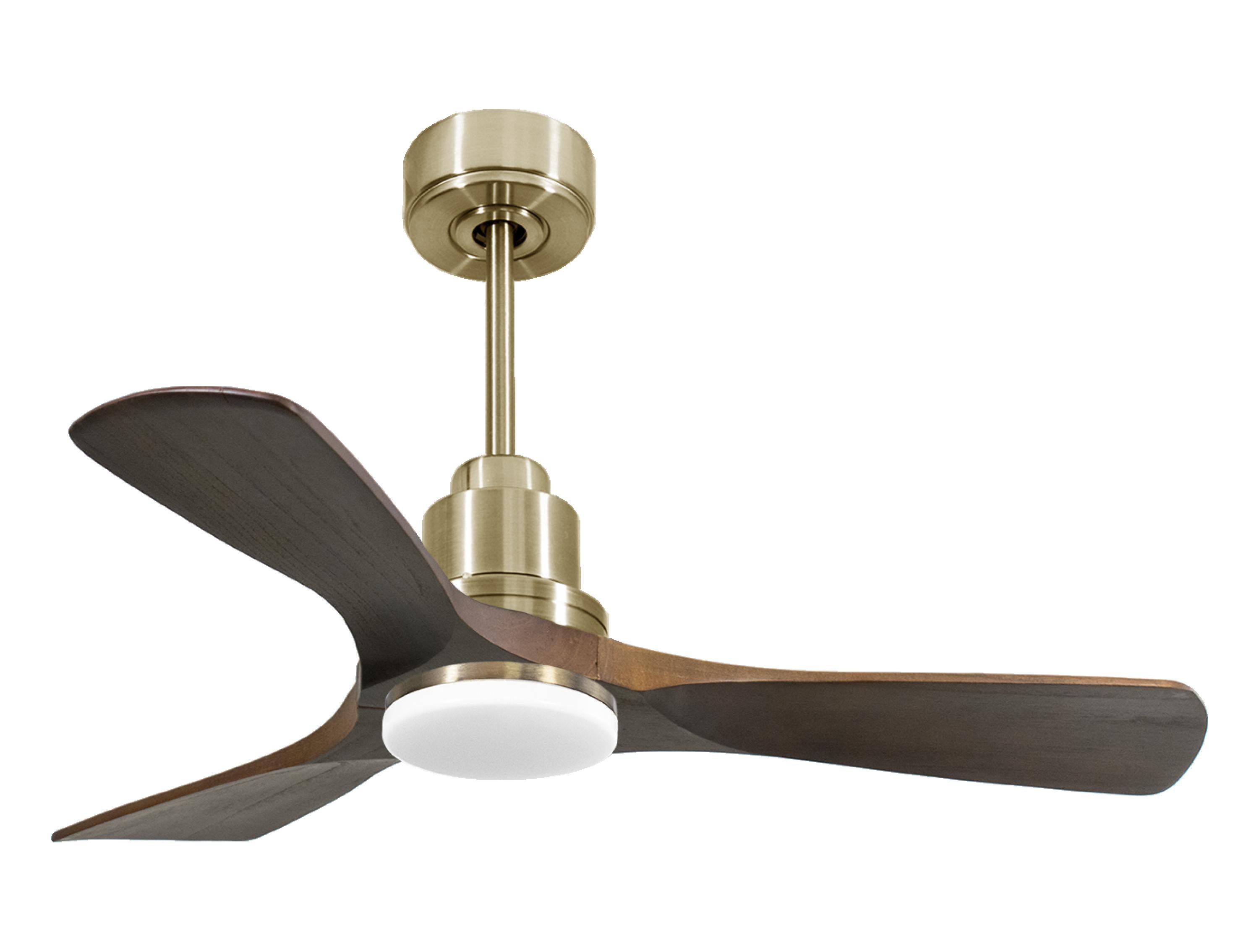 Ventilateur de plafond Réversible  Thermostat Dimmable Wifi Moteur à courant continu Toits en pente Télécommande Lumière à trois tons Hypersilence Mémoire