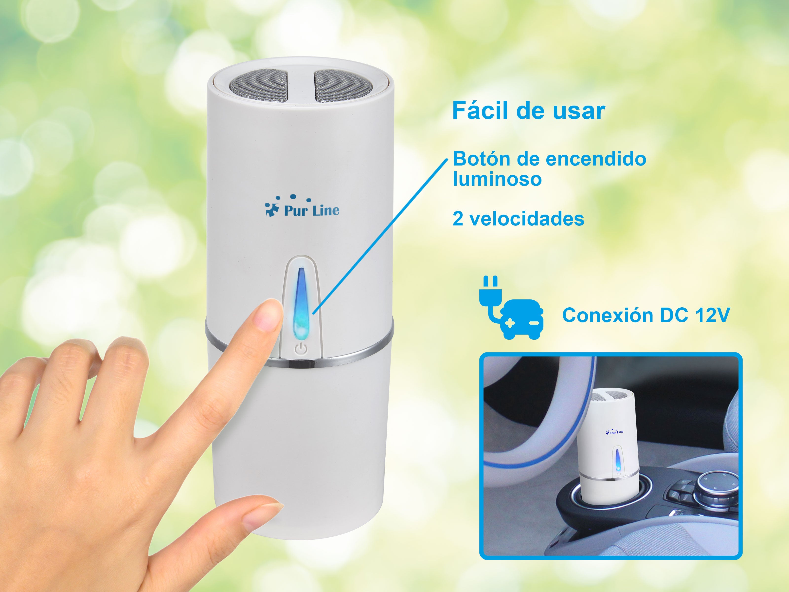 Purificateur d'air avec filtre HEPA, PM2, ioniseur, écran tactile LED, 3 vitesses et mode AUTO