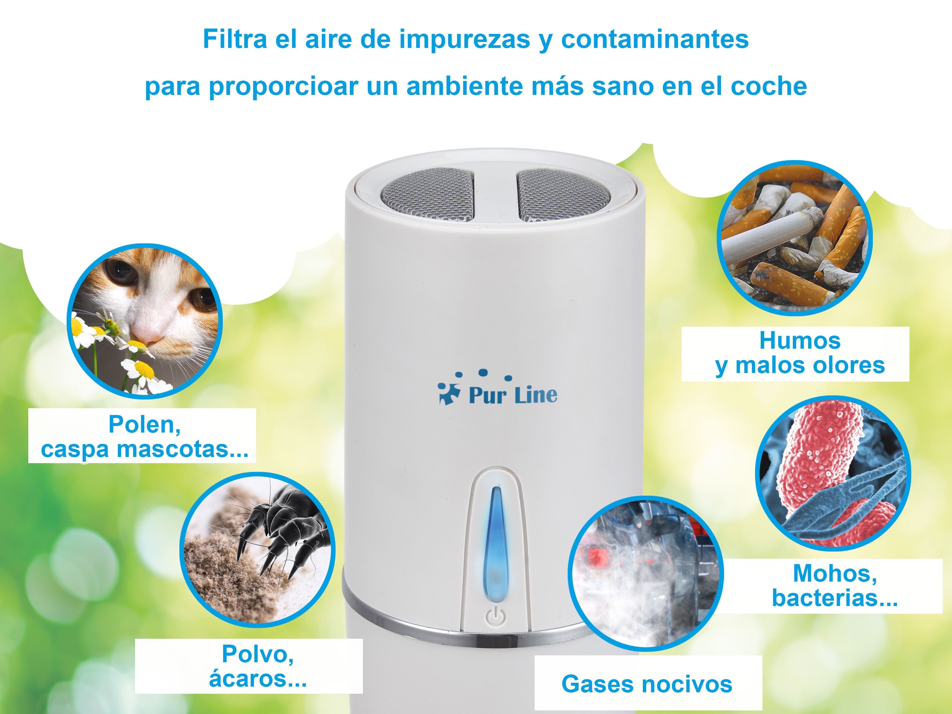 Purificateur d'air avec filtre HEPA, PM2, ioniseur, écran tactile LED, 3 vitesses et mode AUTO