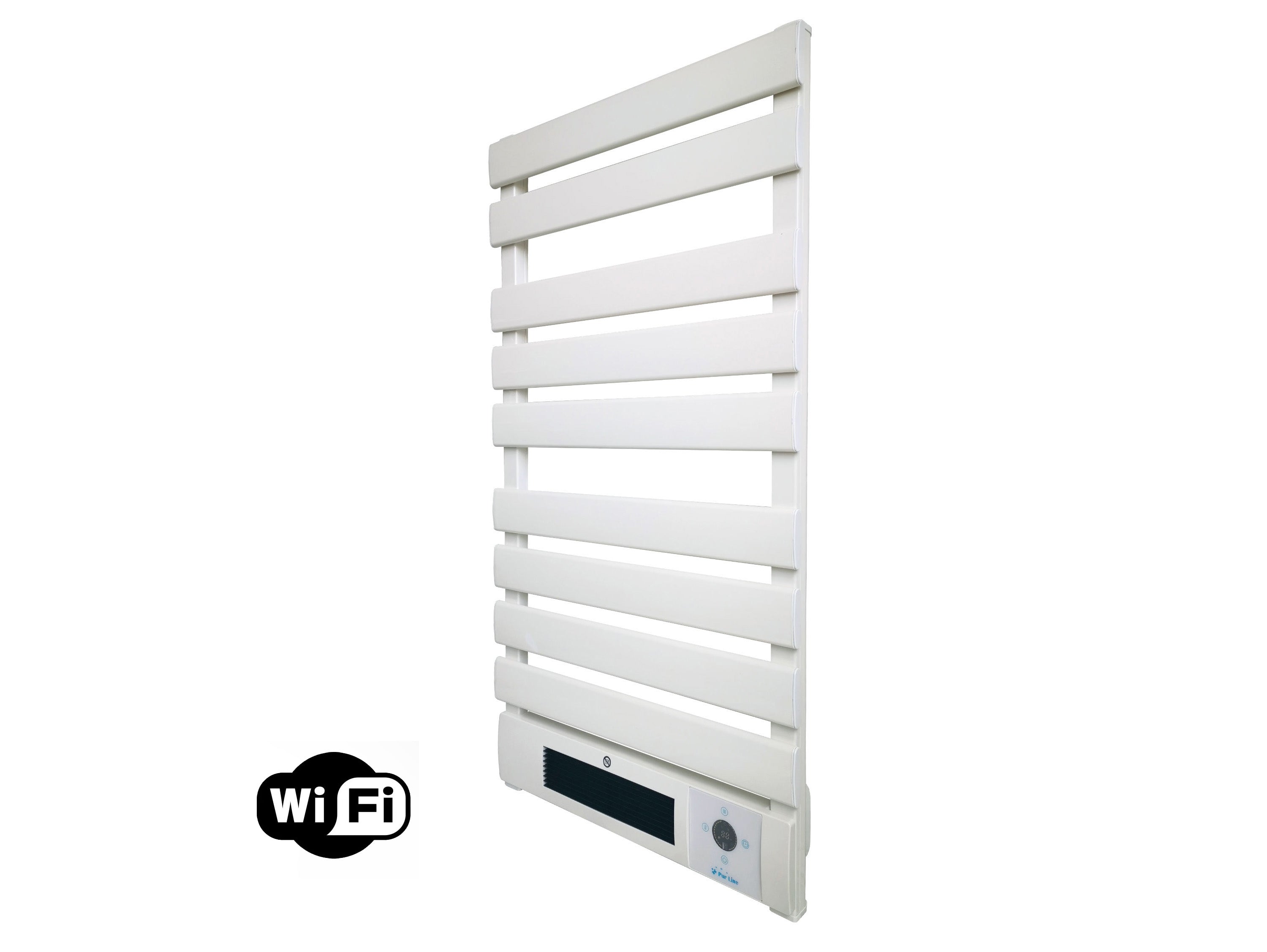 Porte-serviettes électrique 1500W en aluminium blanc avec display LED
