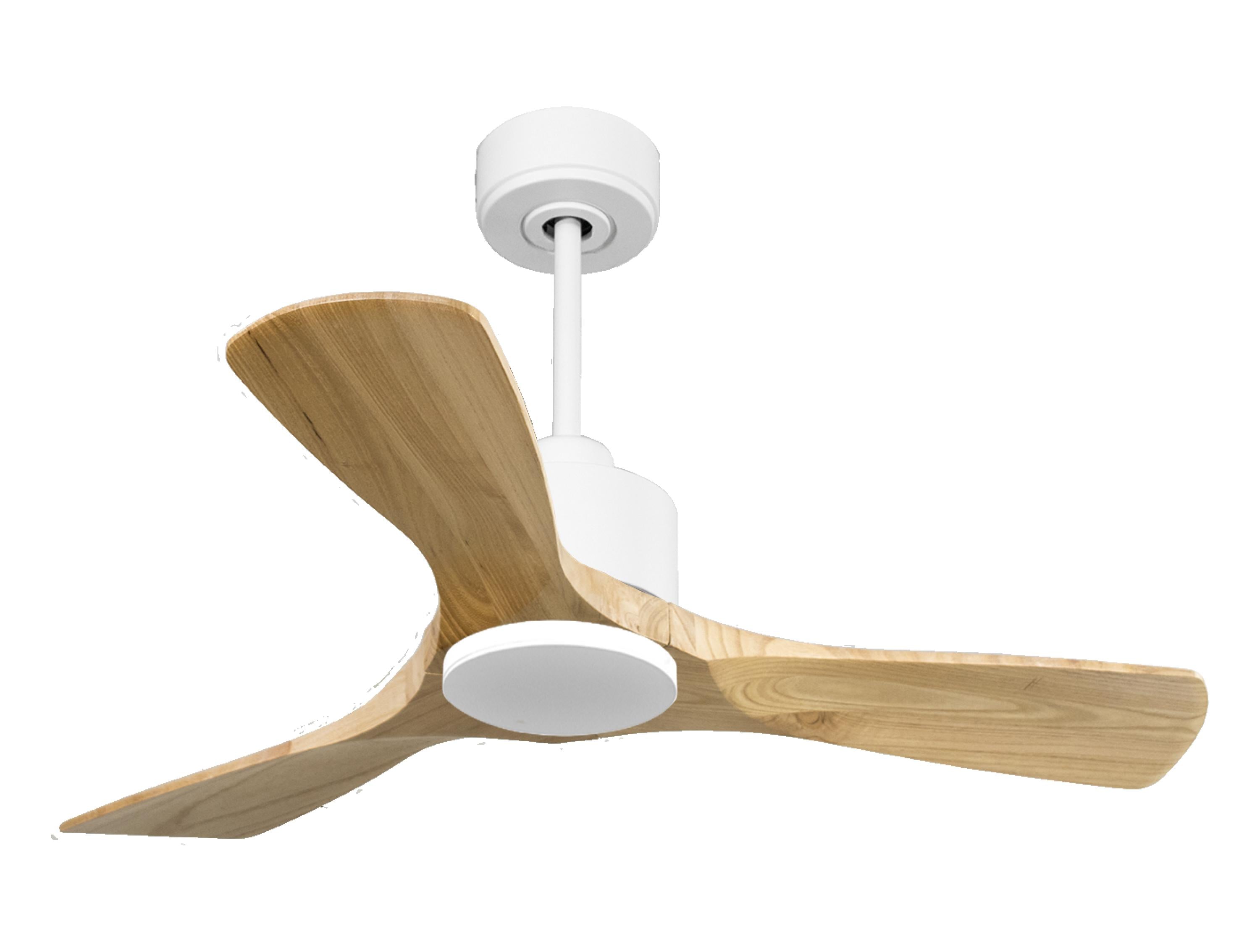Ventilateur de plafond Réversible Thermostat Wifi Moteur à courant continu Toits en pente Télécommande Hypersilence Mémoire