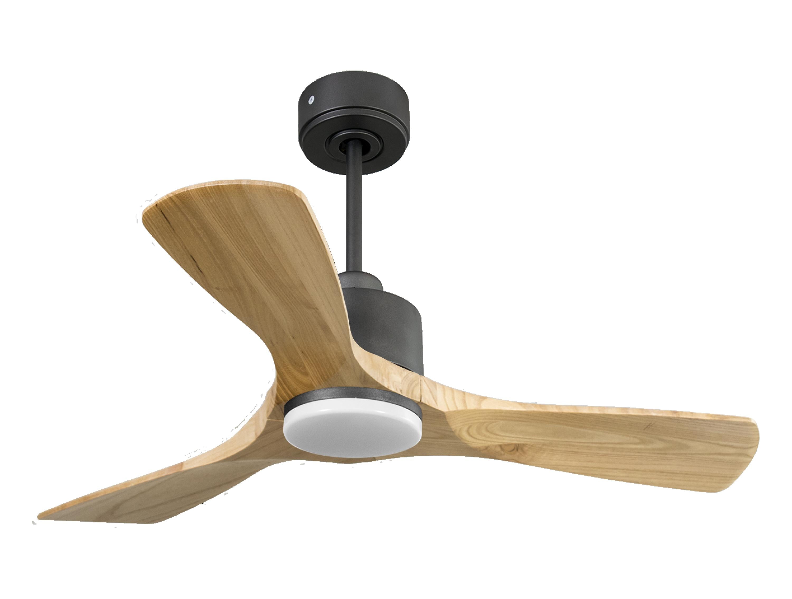 Ventilateur de plafond Réversible Thermostat Dimmable Wifi Moteur à courant continu Toits en pente Télécommande Lumière à trois tons Hypersilence Mémoire