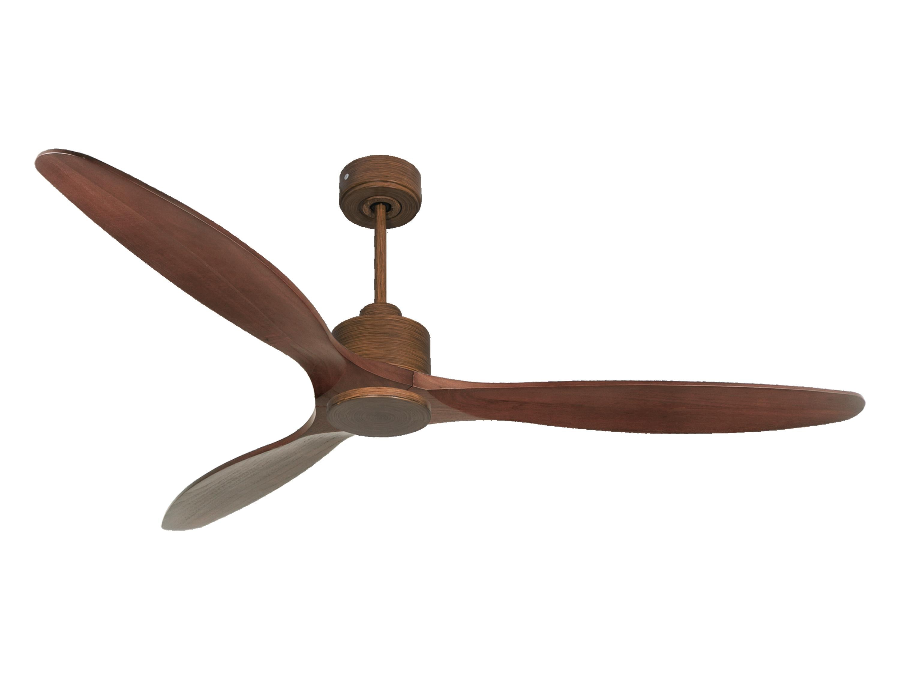 Ventilateur de plafond Réversible Thermostat Wifi Moteur à courant continu Toits en pente Télécommande Hypersilence Mémoire