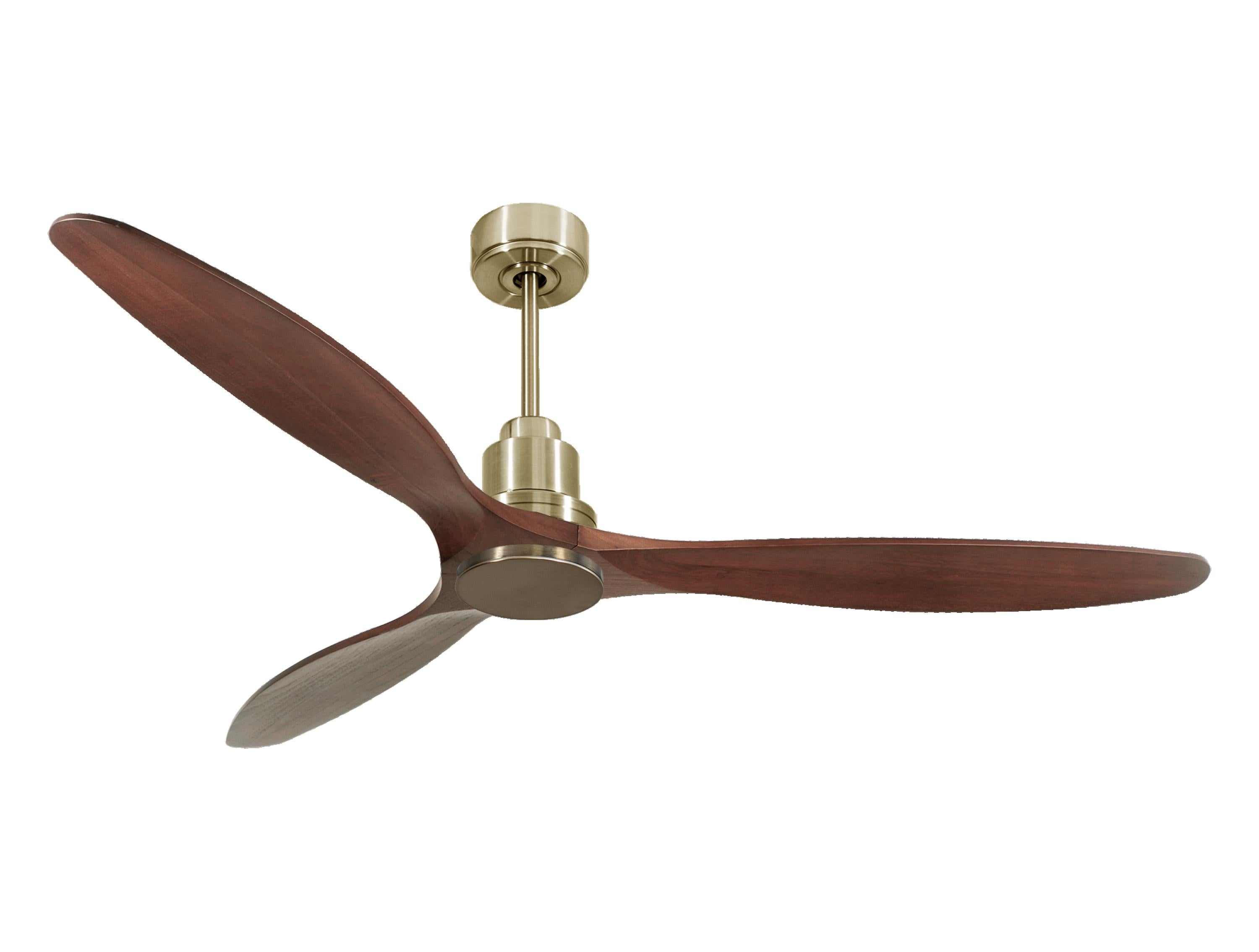Ventilateur de plafond Réversible Thermostat Wifi Moteur à courant continu Toits en pente Télécommande Hypersilence Mémoire