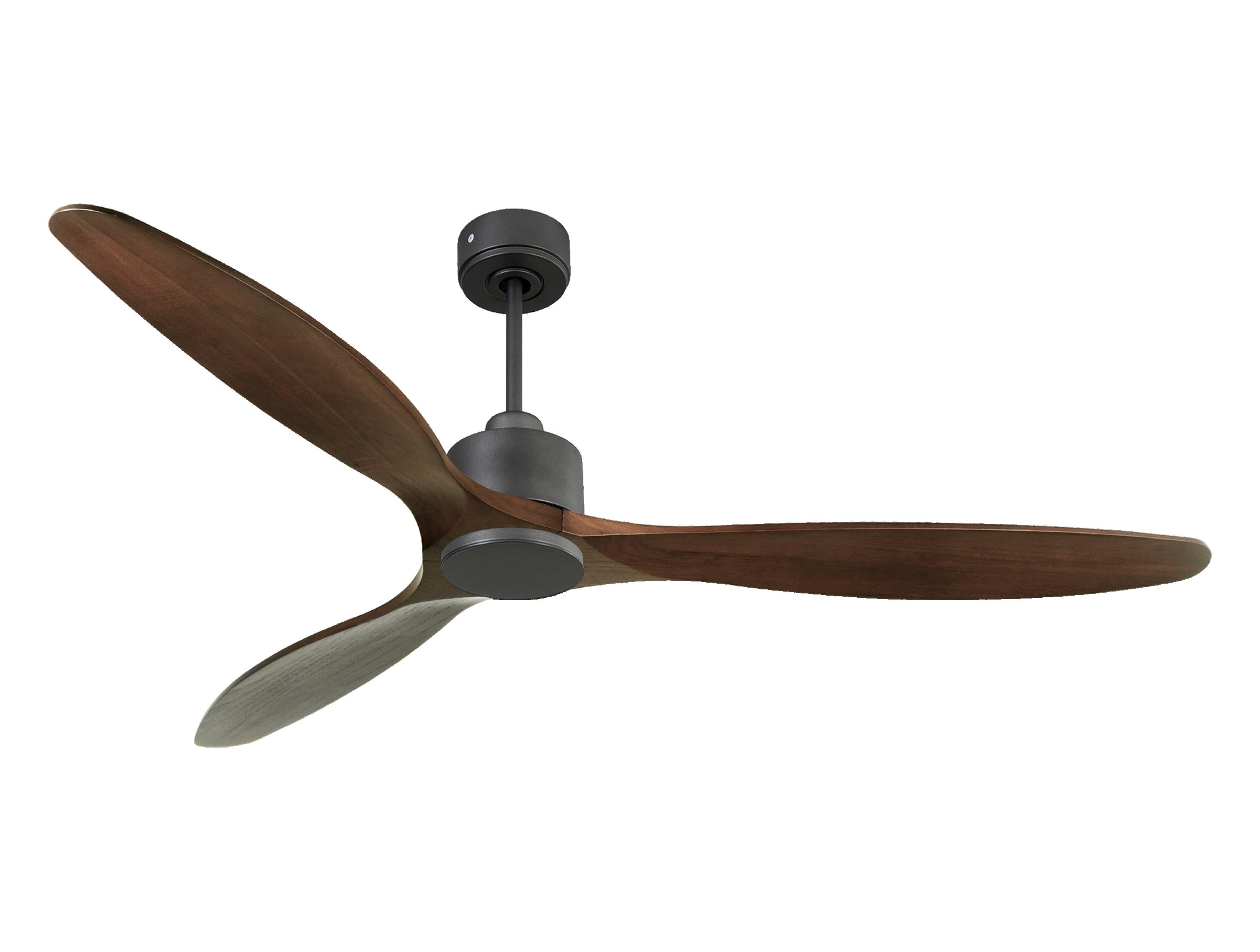 Ventilateur de plafond Réversible Thermostat Wifi Moteur à courant continu Toits en pente Télécommande Hypersilence Mémoire