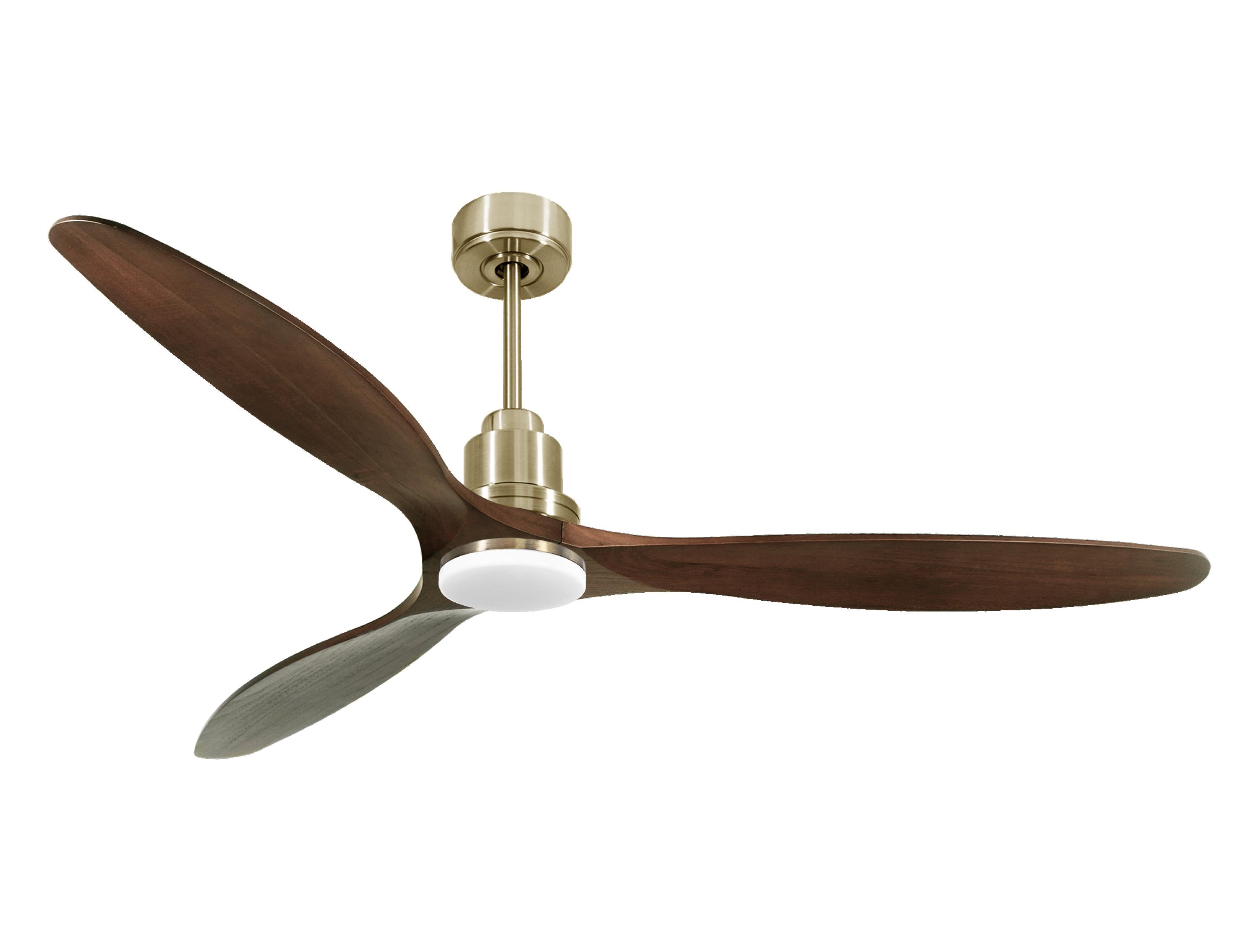 Ventilateur de plafond Réversible  Thermostat Dimmable Wifi Moteur à courant continu Toits en pente Télécommande Lumière à trois tons Hypersilence Mémoire